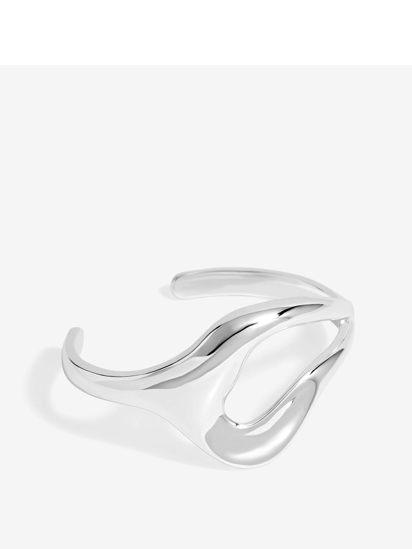 inicio-inicio-silver-plated-molten-open-cuff-gift-pouch