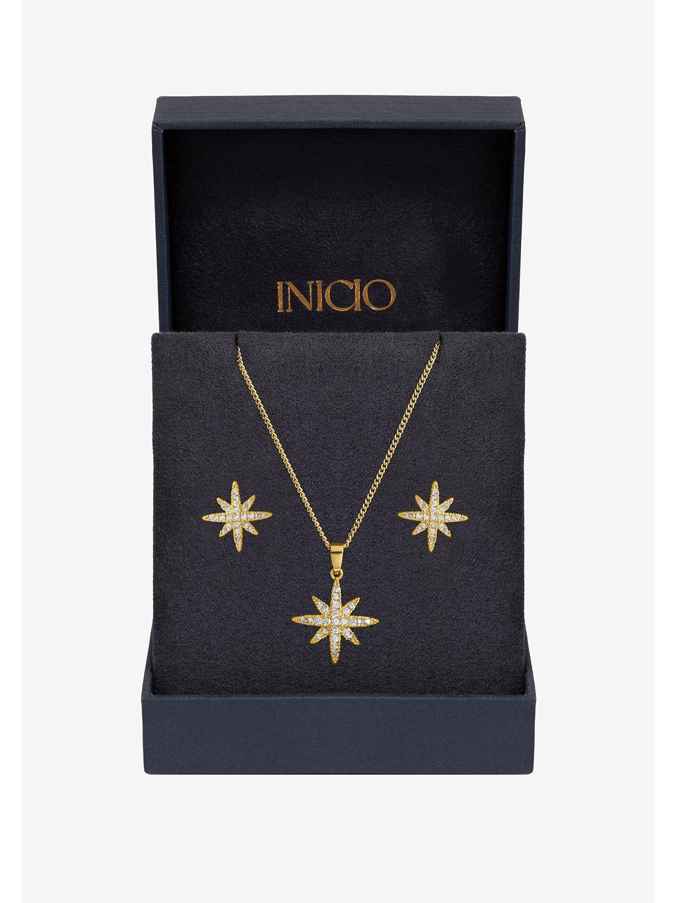 Image 1 of 4 of Inicio Inicio Gold Plated Cubic Zirconia Star Set - Gift Boxed