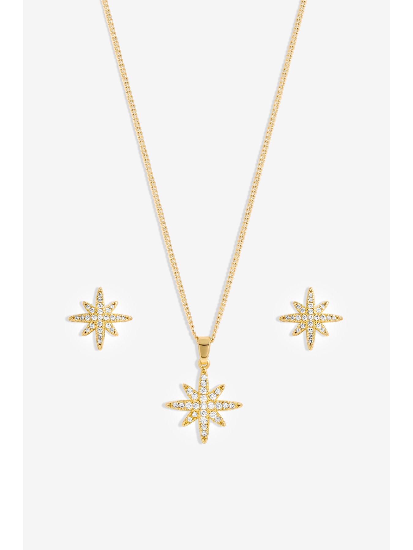 Image 2 of 4 of Inicio Inicio Gold Plated Cubic Zirconia Star Set - Gift Boxed