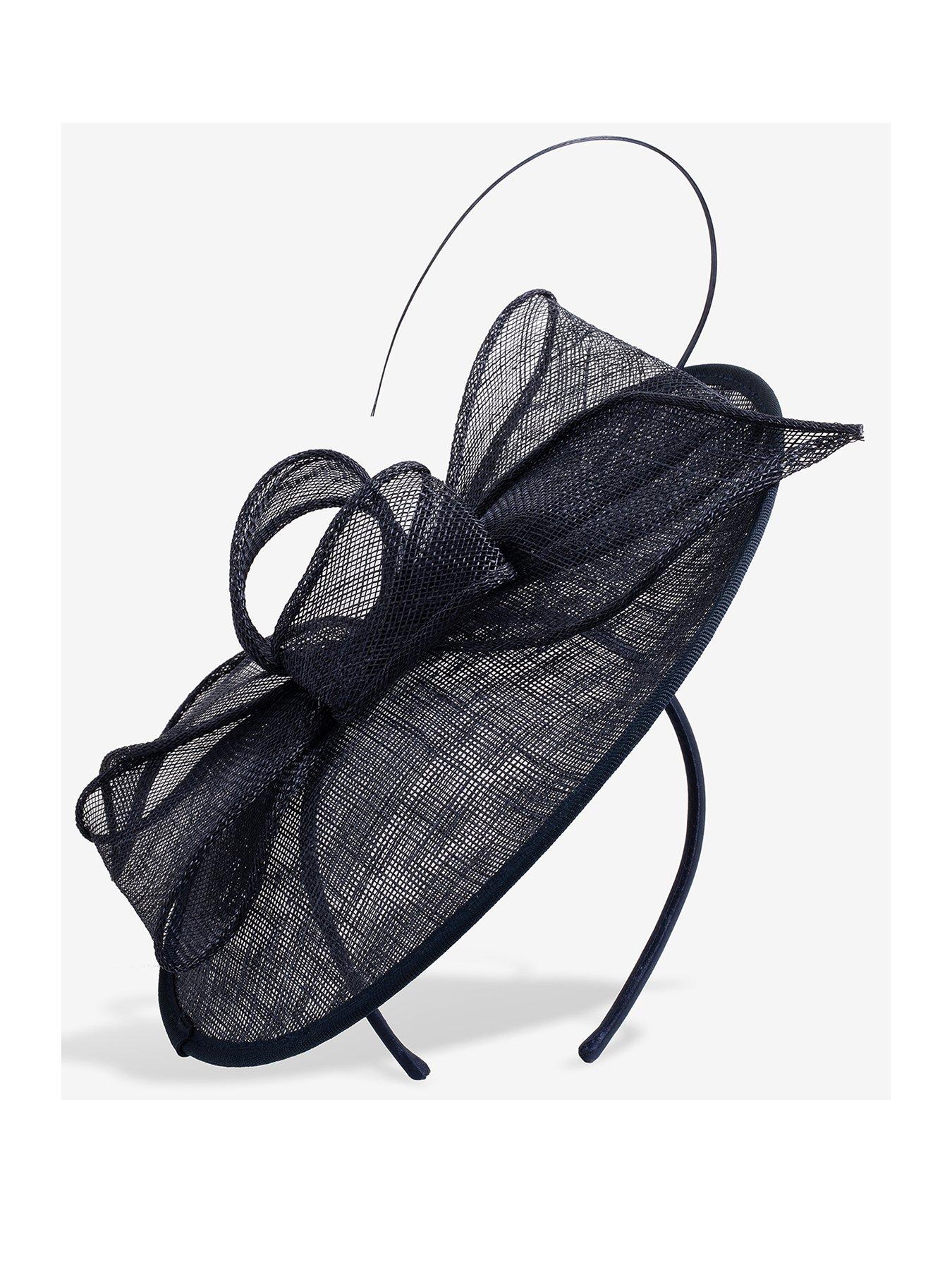 undefined Jon Richard Navy Woven Bow Fascinator