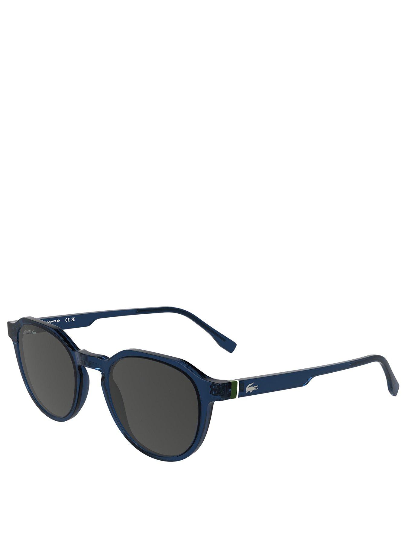 Image 1 of 4 of Lacoste L6052S Injected Round Sunglasses - Dark Blue
