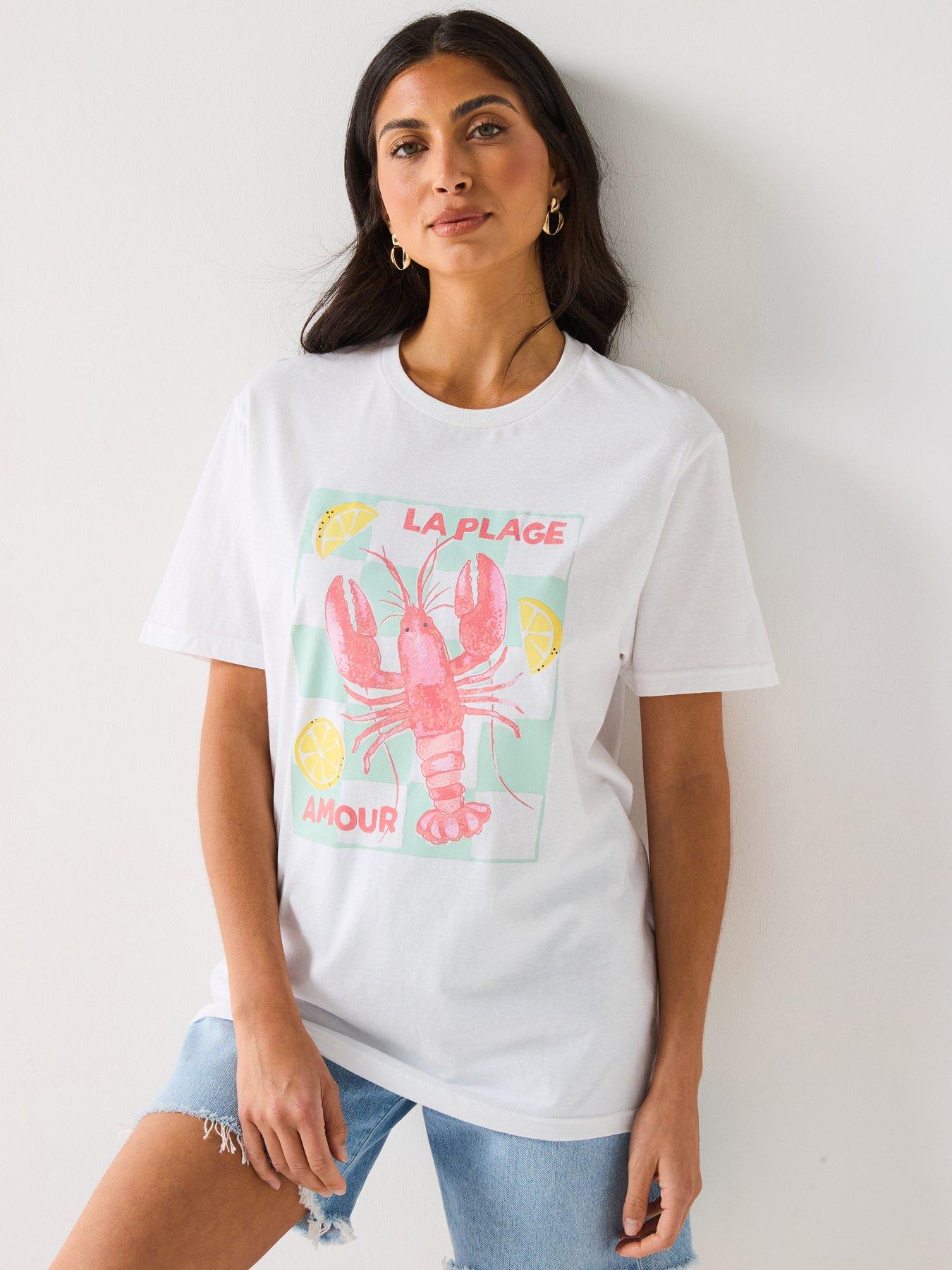 undefined Lobster Graphic T-Shirt - White