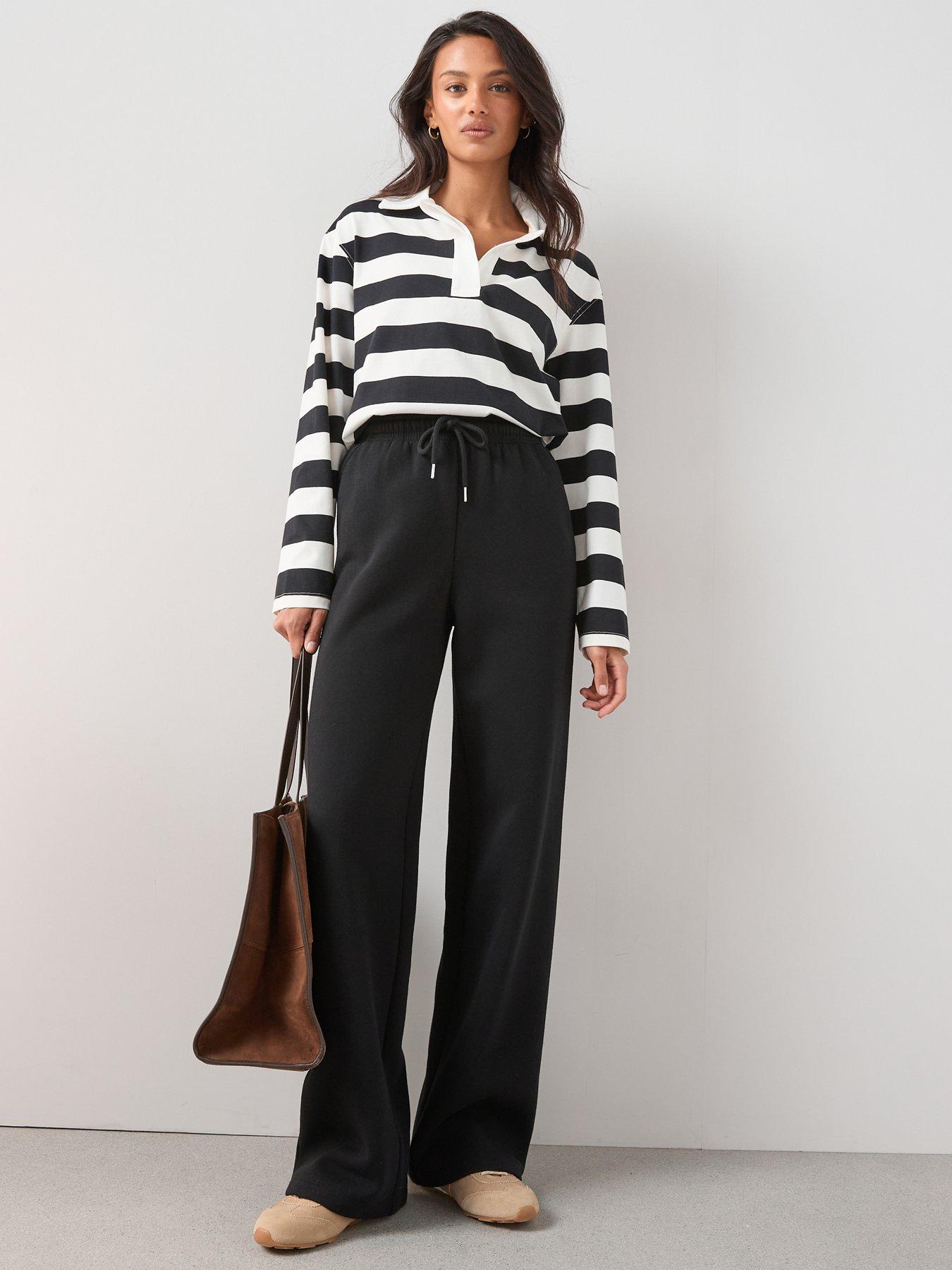 The Very Collection Wide Leg Joggers - Black