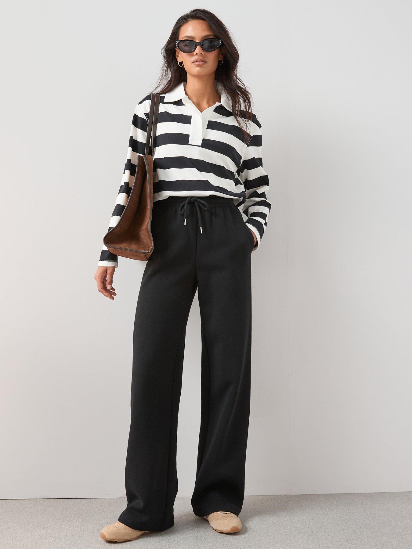 Image 4 of 6 of The Very Collection Wide Leg Joggers - Black