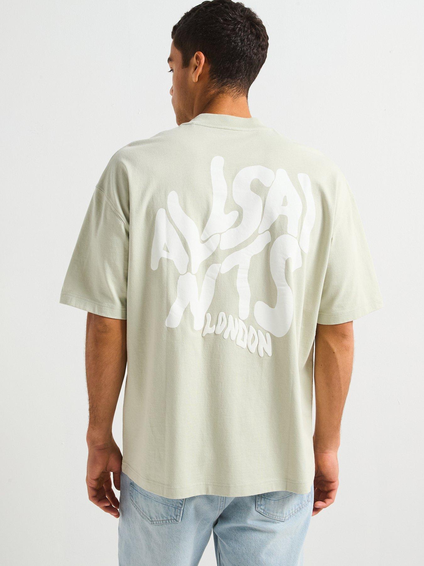 undefined All Saints Orlando Short Sleeve Crew Neck T-Shirt - Green