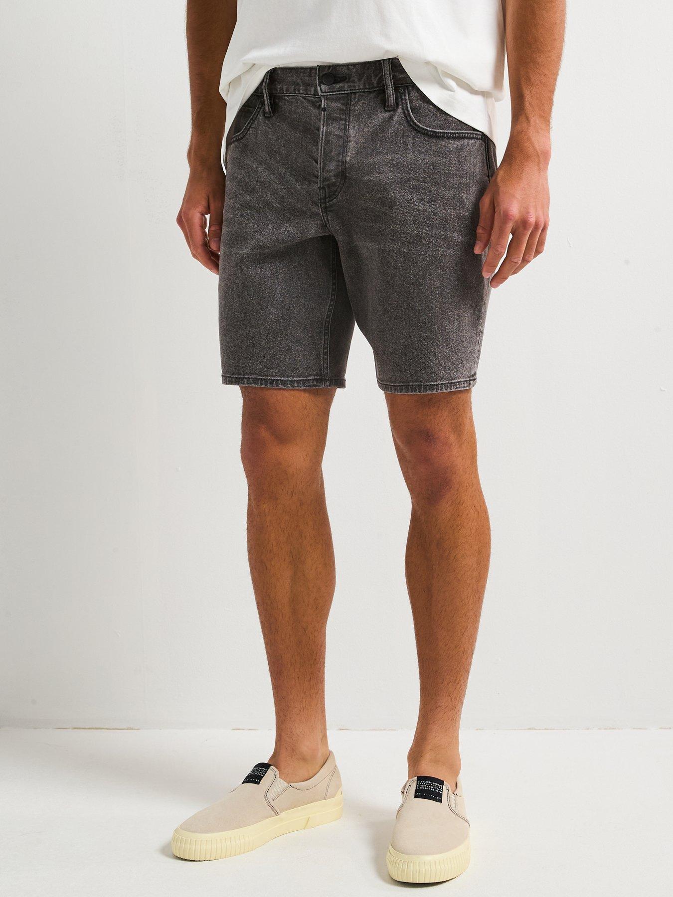 Image 1 of 6 of AllSaints All Saints Switch Denim Shorts- Black