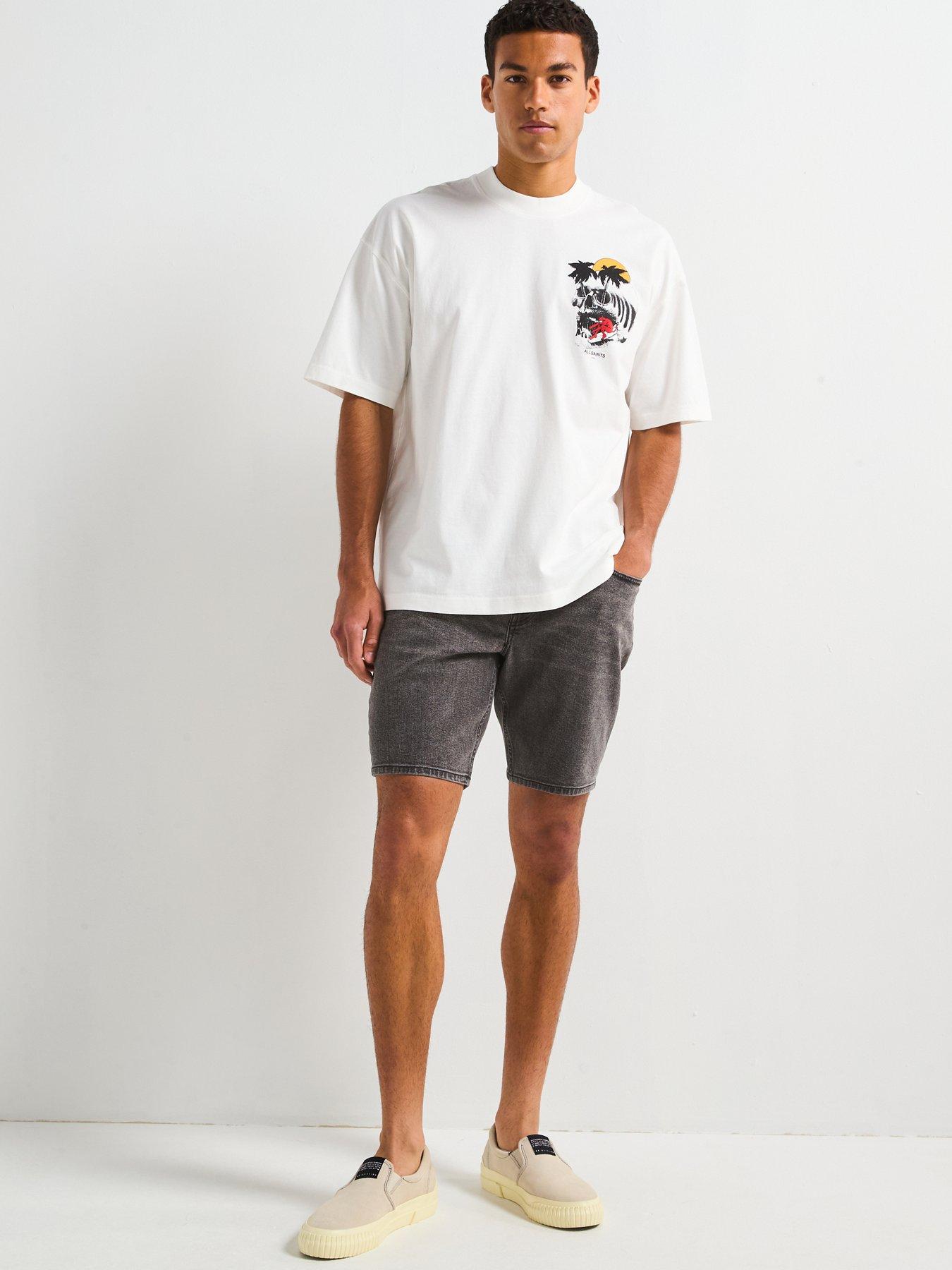 Image 5 of 6 of AllSaints All Saints Switch Denim Shorts- Black