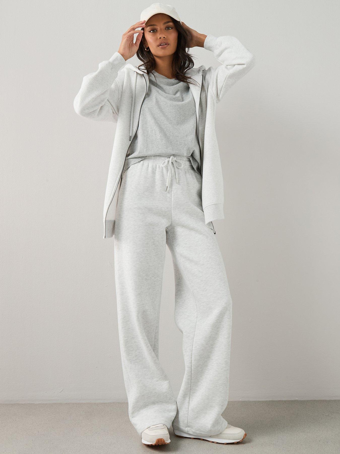 Image 1 of 6 of The Very Collection Wide Leg Relaxed Joggers - Grey
