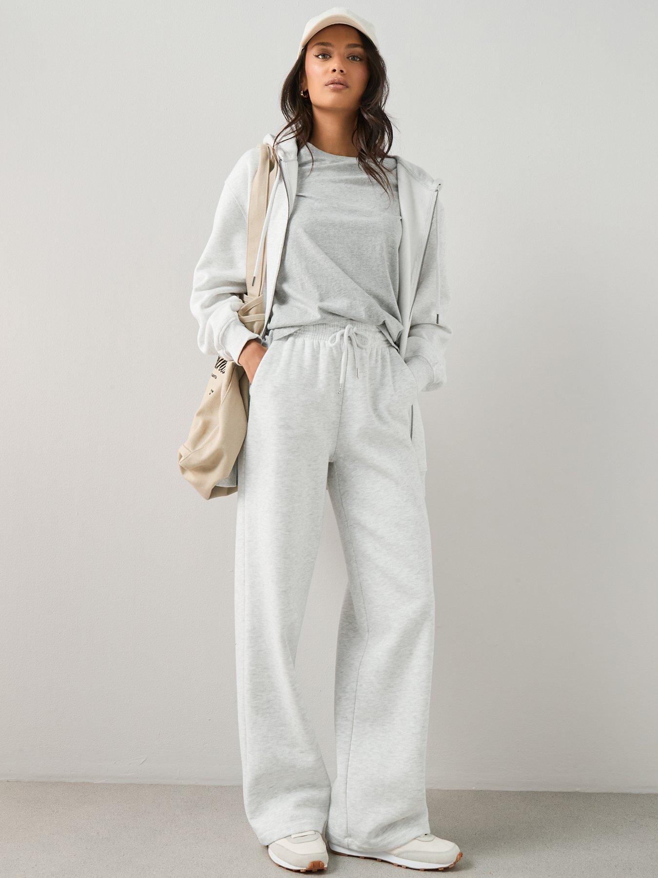 Image 3 of 6 of The Very Collection Wide Leg Relaxed Joggers - Grey