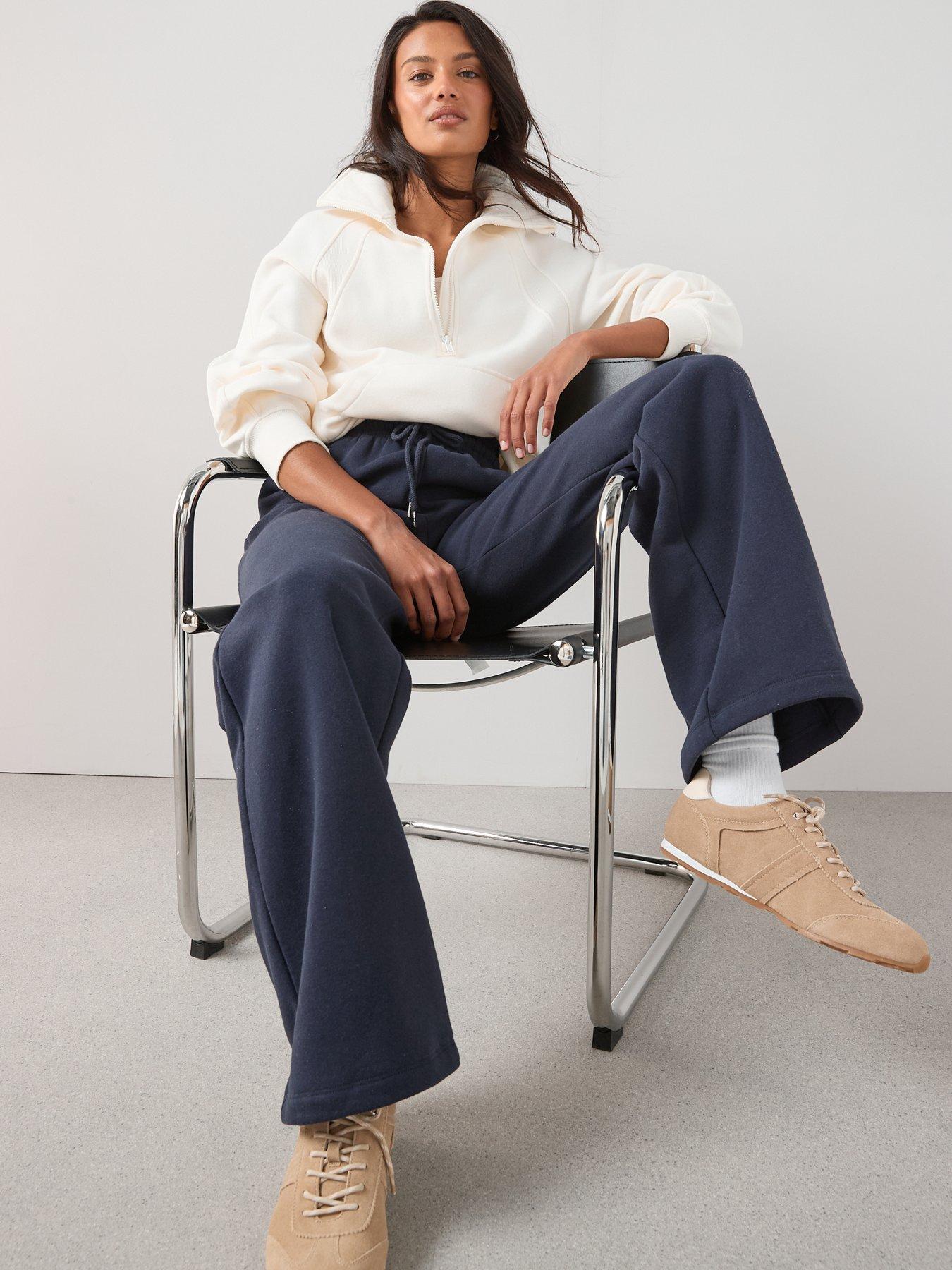 Image 3 of 6 of The Very Collection Wide Leg Jogger - Navy