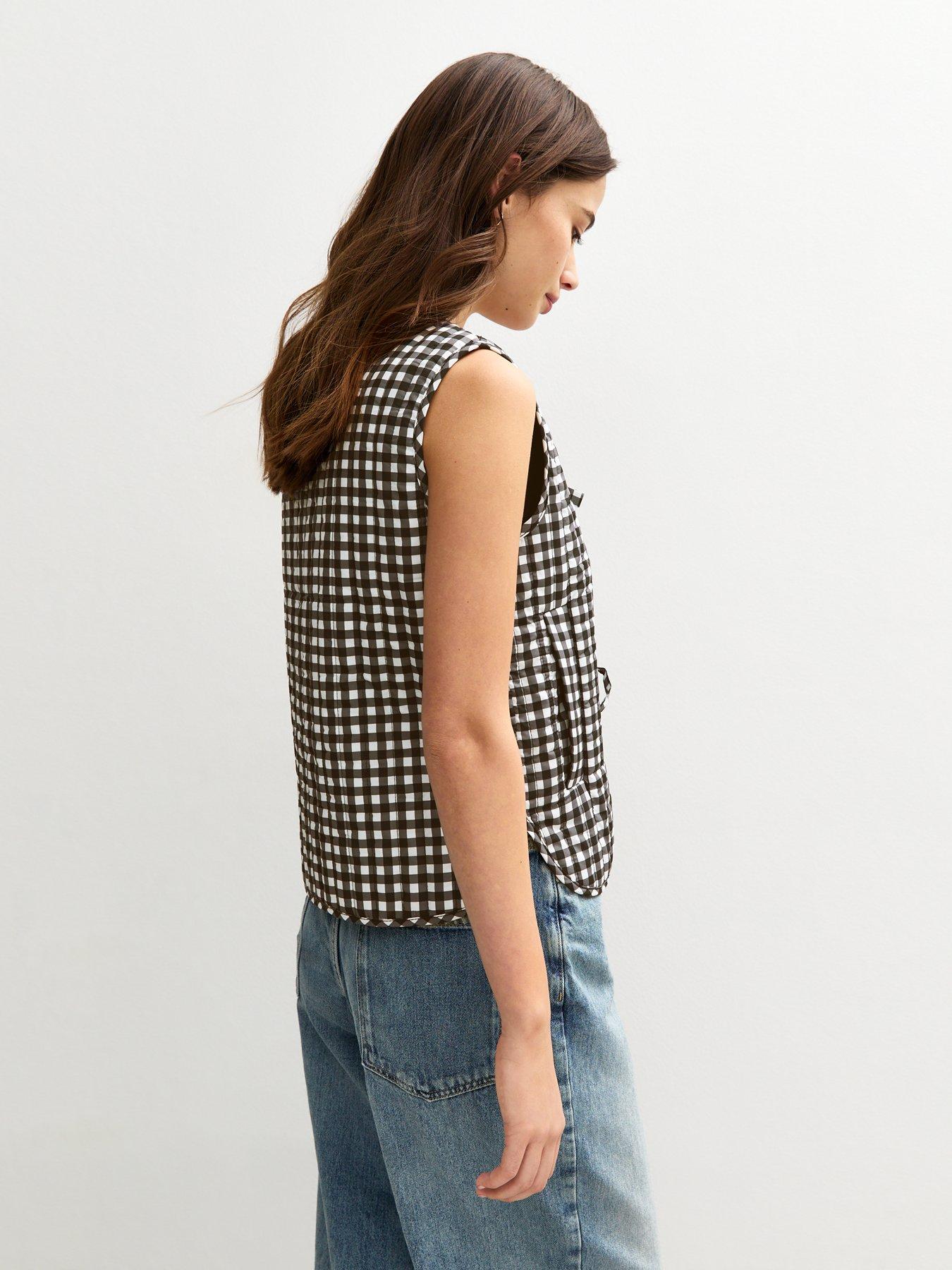 new-look-black-sleeveless-gingham-print-padded-waistcoatstillFront