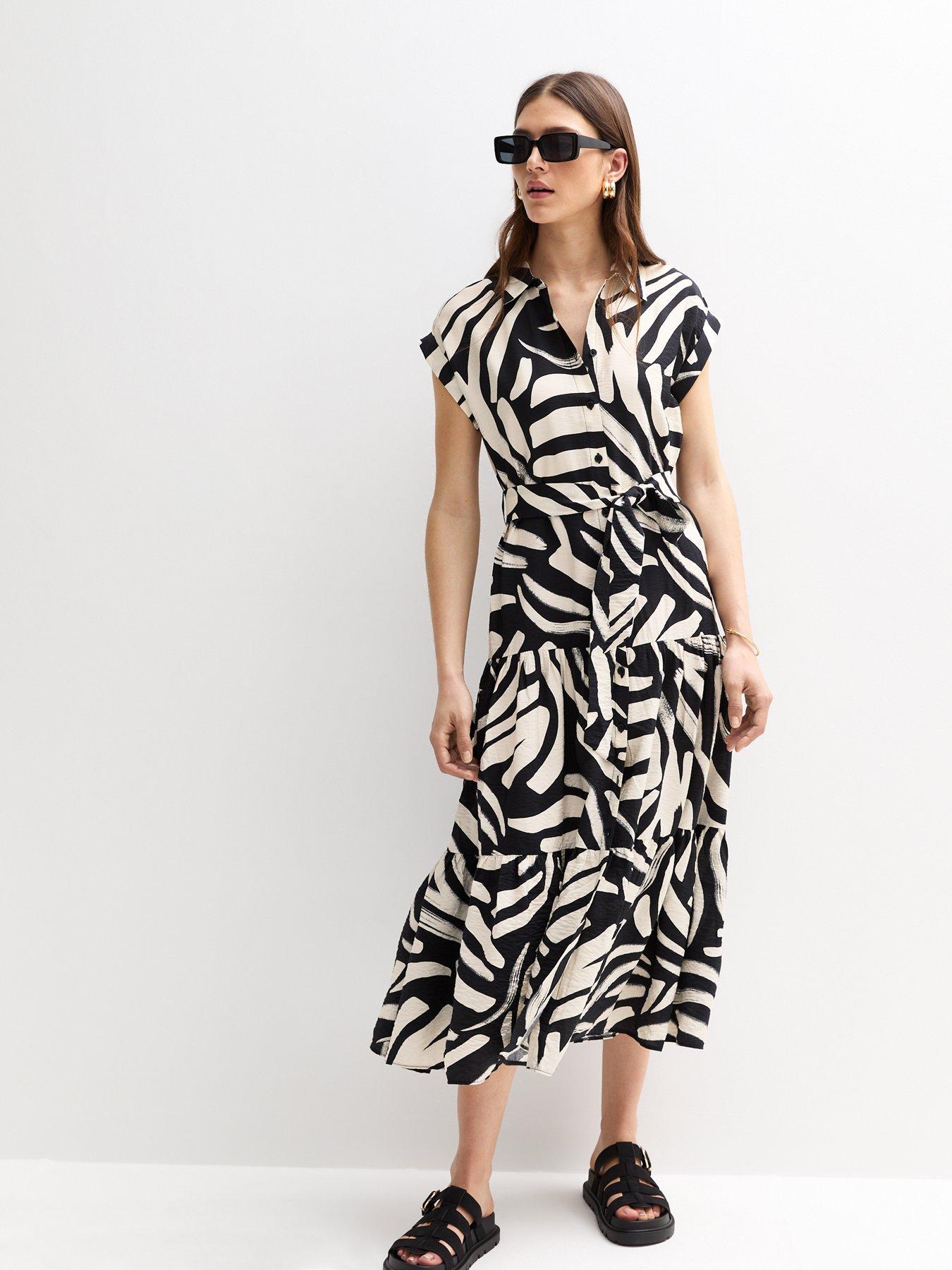 new-look-abstract-print-midi-dress-black