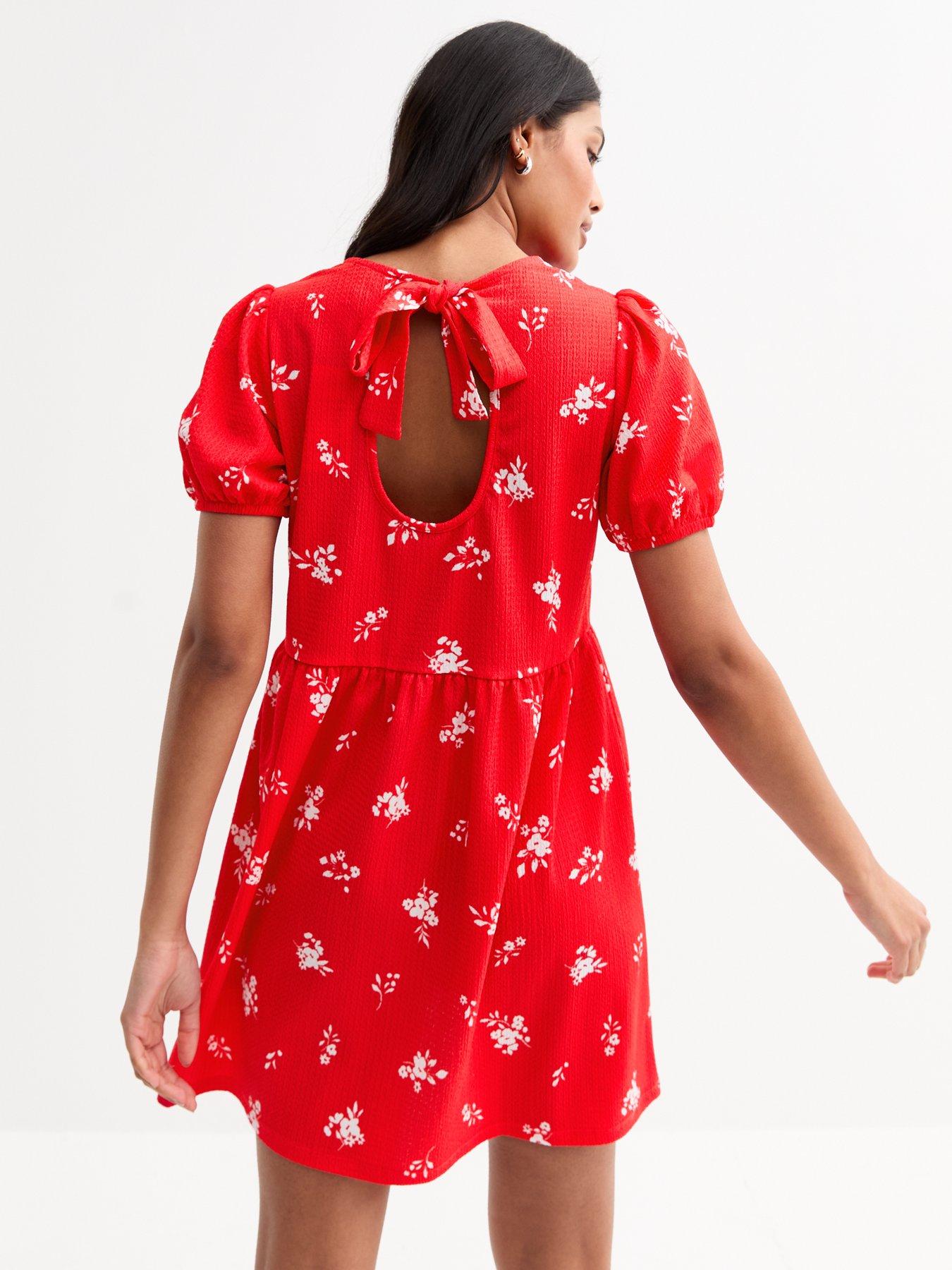 new-look-floral-print-tie-back-mini-dress-redstillFront