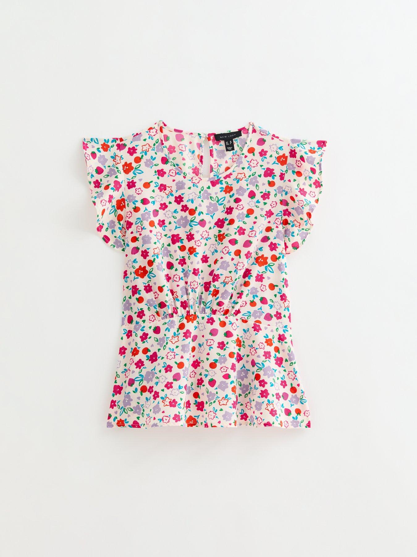 Image 5 of 5 of New Look White Floral Print Ruffled Top