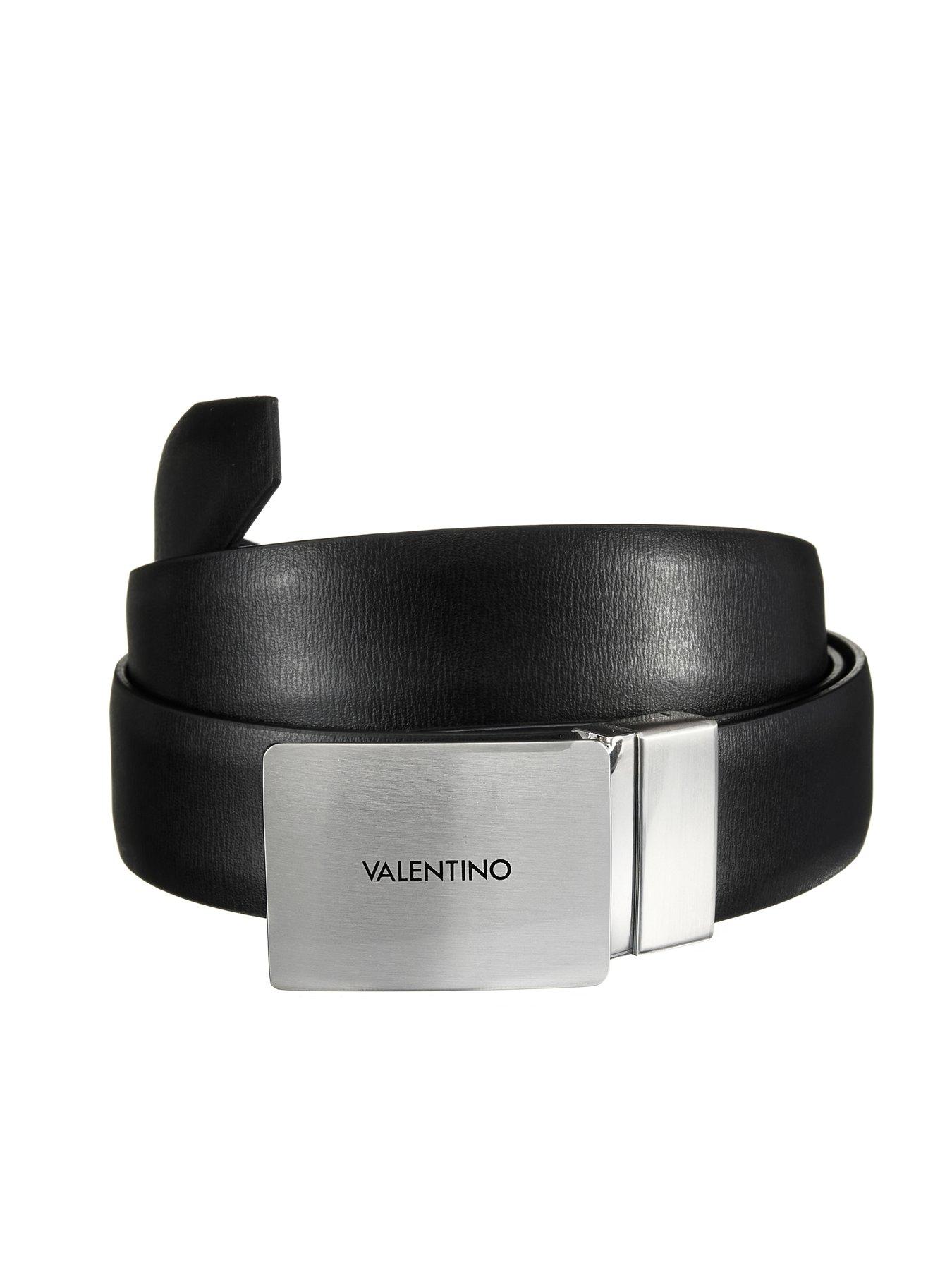Image 2 of 3 of Valentino Litech Plaque Buckle Leather Belt - Black