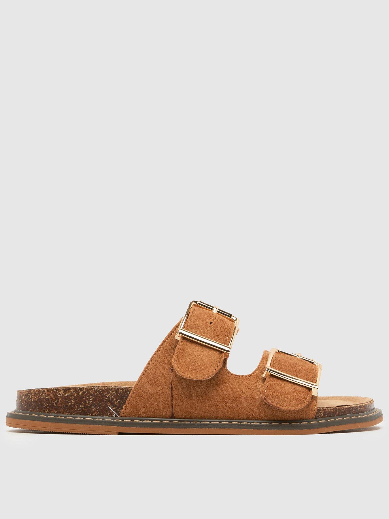 Schuh Tamika Buckle Footbed Sandals - Tan - Brown