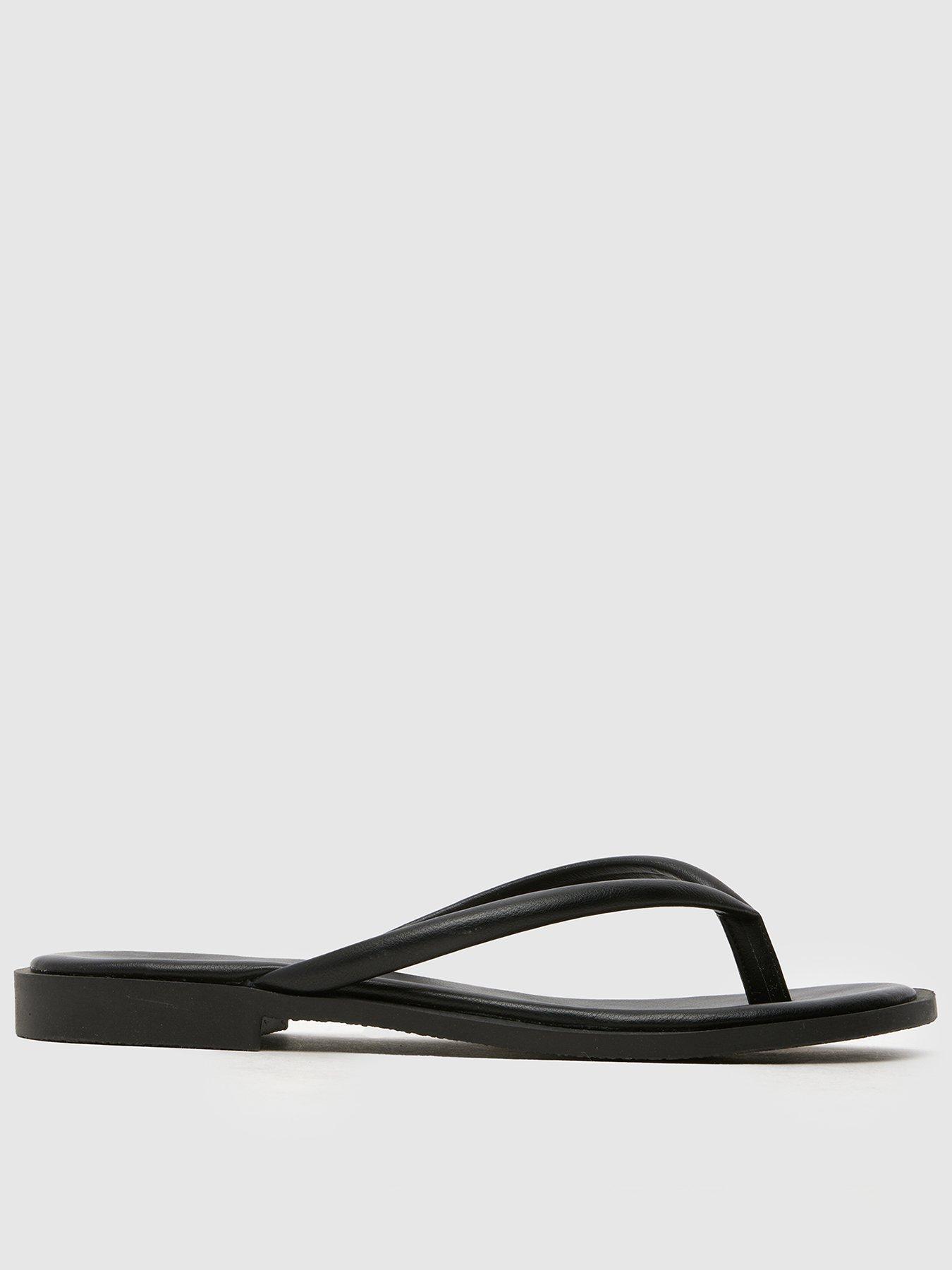 Image 1 of 4 of Schuh Tulia Toe Post Flat Sandal - Black