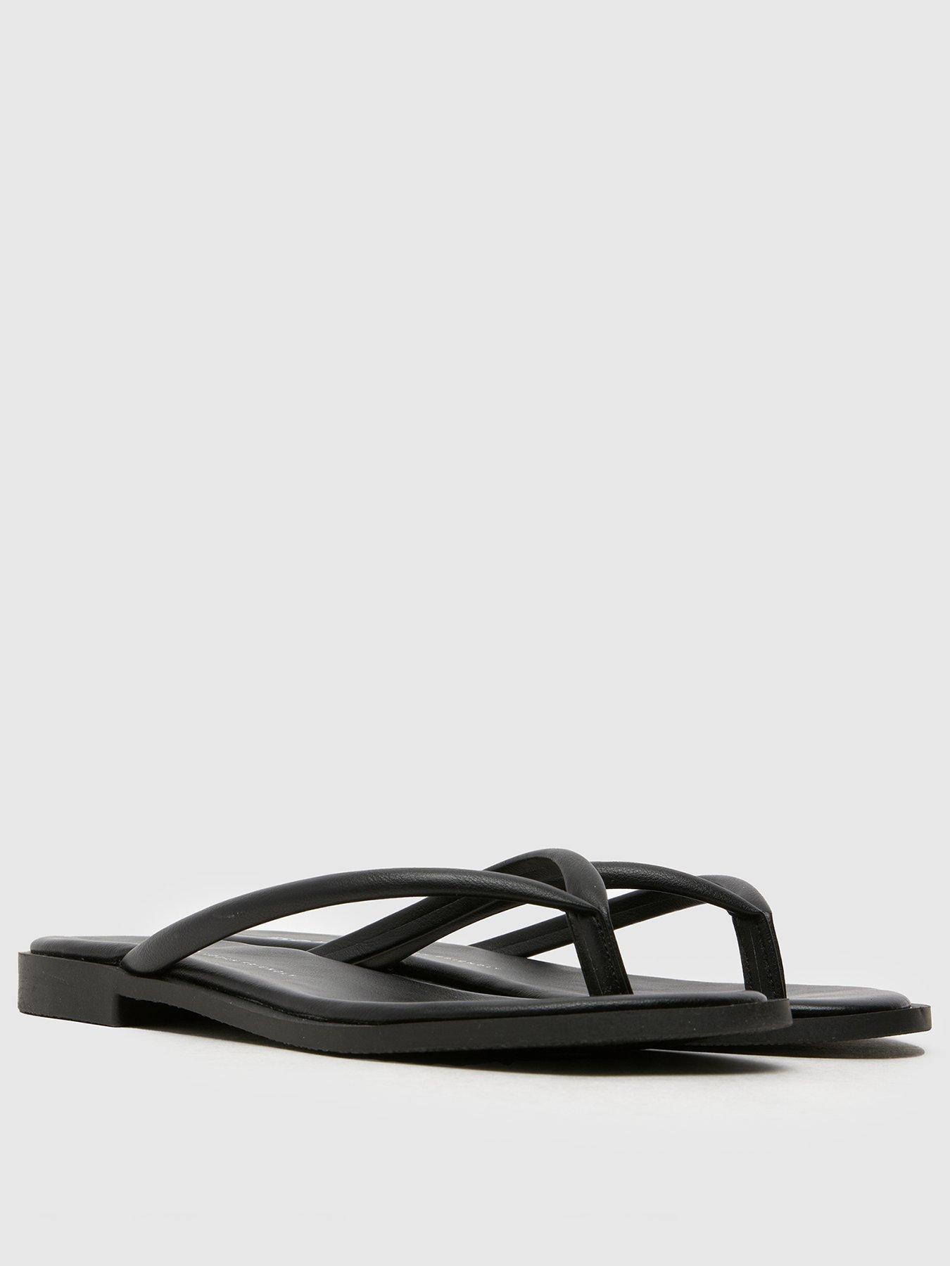 Image 2 of 4 of Schuh Tulia Toe Post Flat Sandal - Black