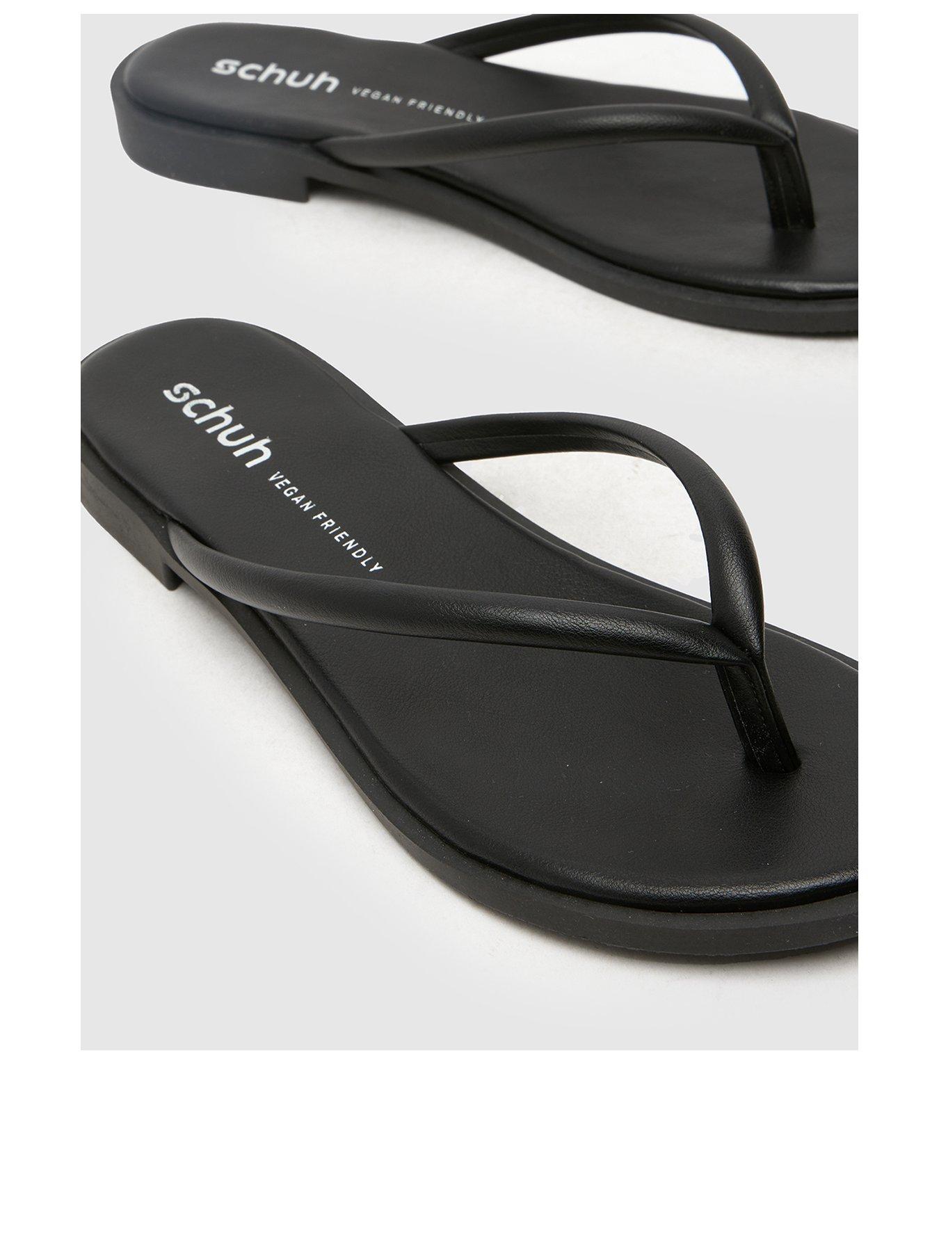 Image 3 of 4 of Schuh Tulia Toe Post Flat Sandal - Black