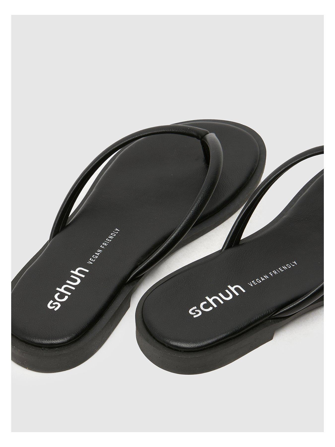 Image 4 of 4 of Schuh Tulia Toe Post Flat Sandal - Black