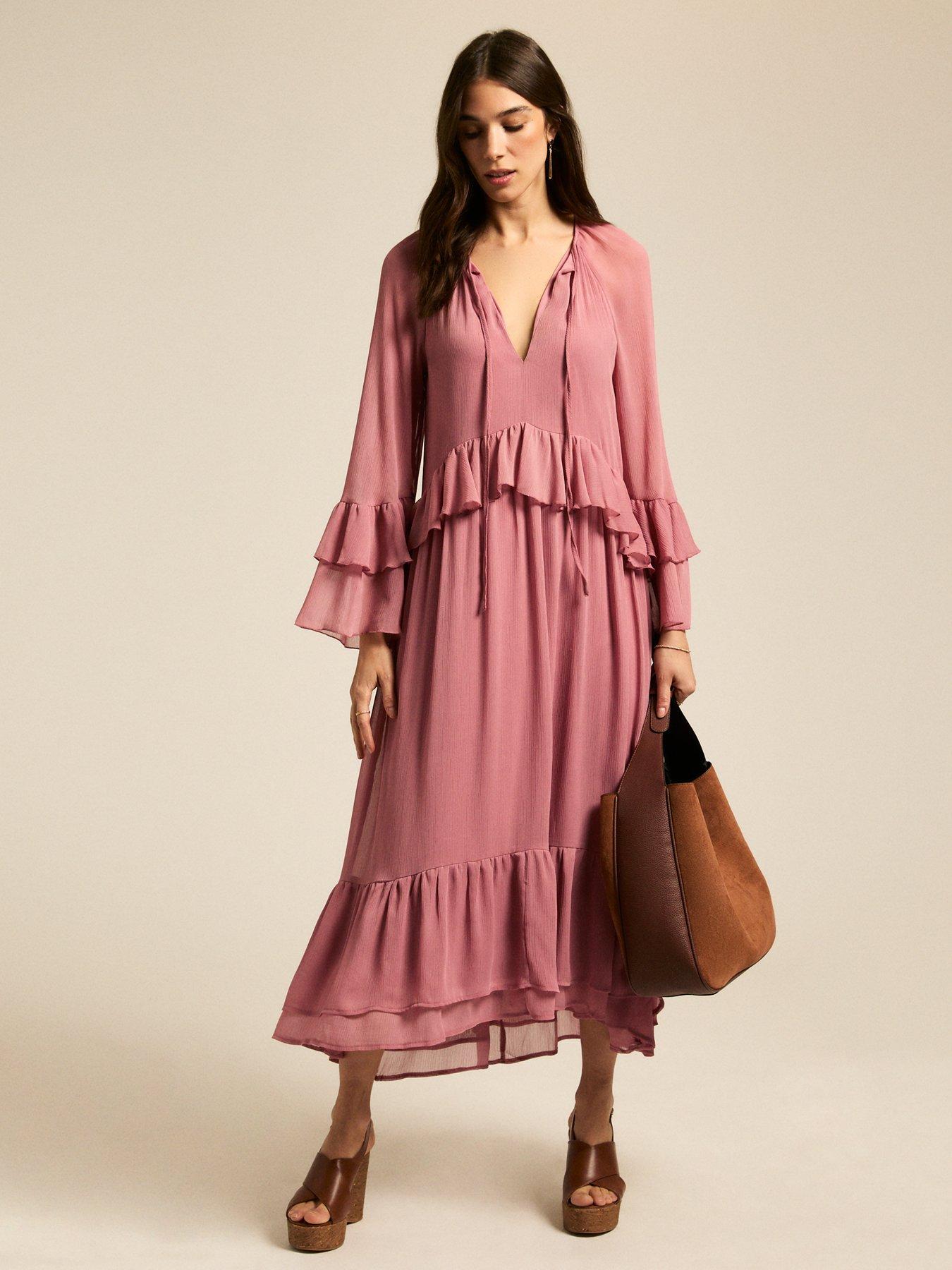 Image of New Look Ruffle Trim Dress - Pink
