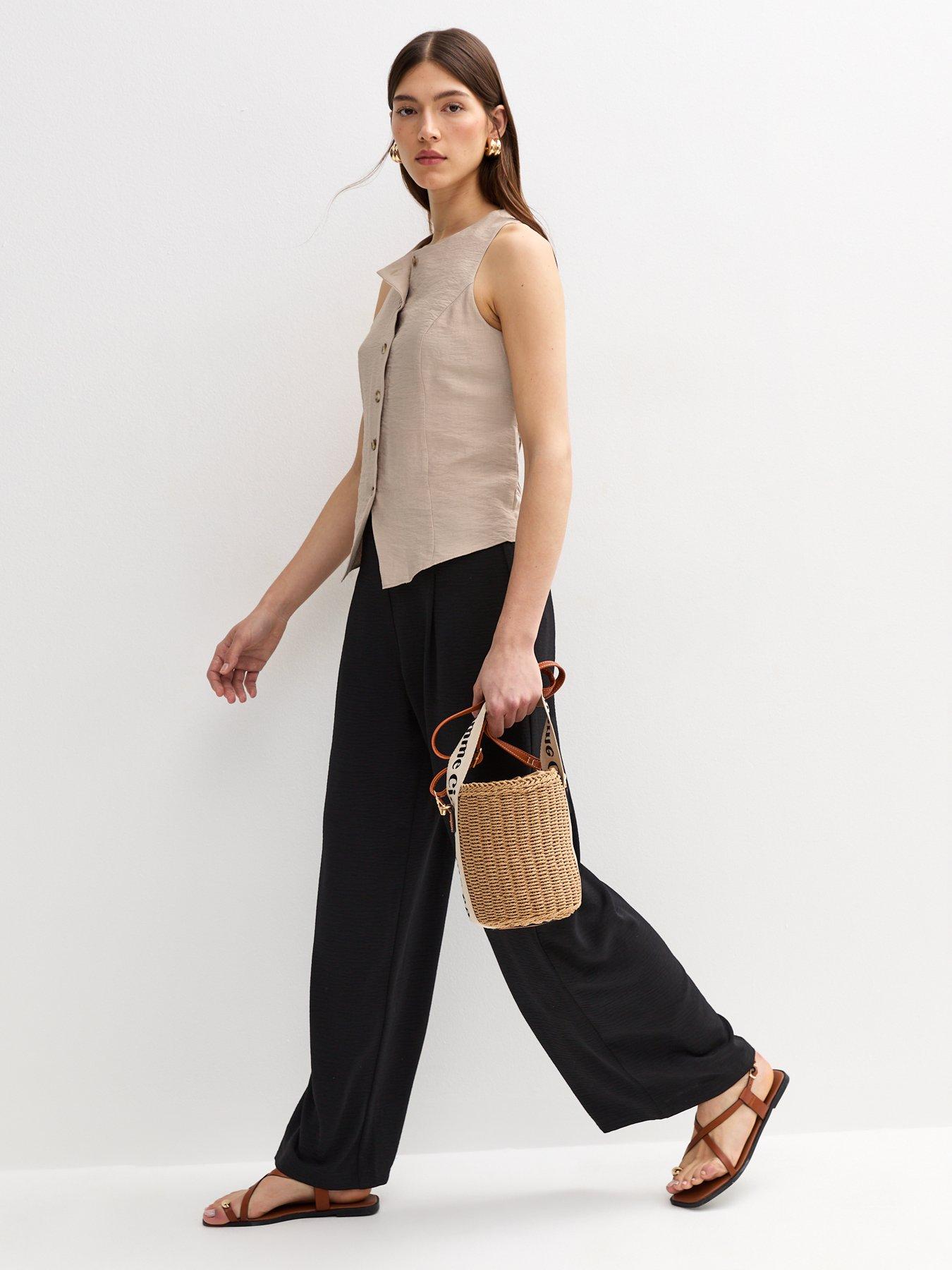 new-look-stone-sleeveless-crew-neck-waistcoatback