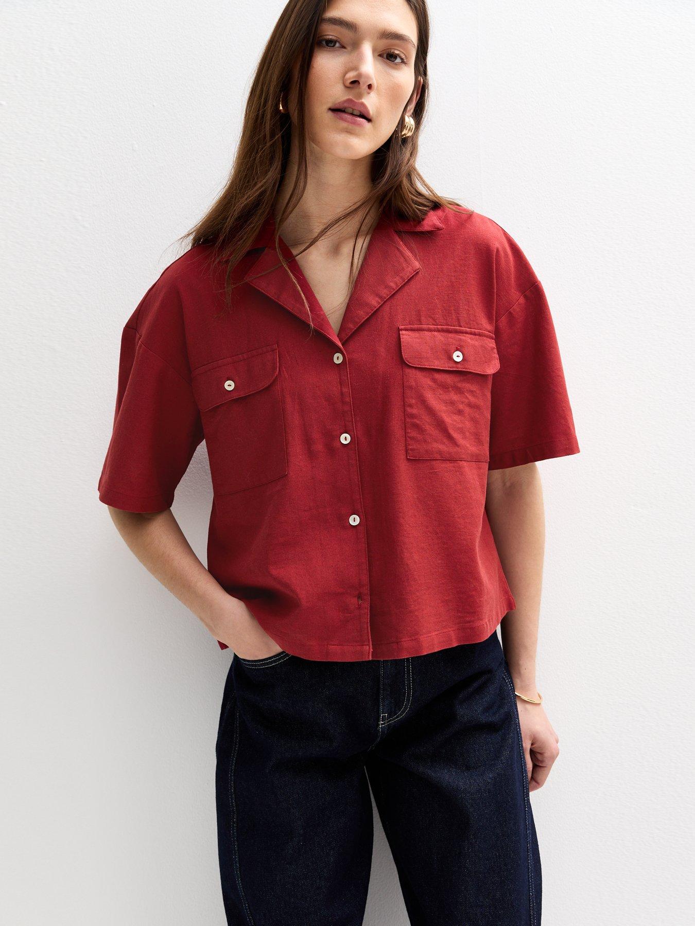 Image of New Look Red Oversized Boxy Fit Shirt