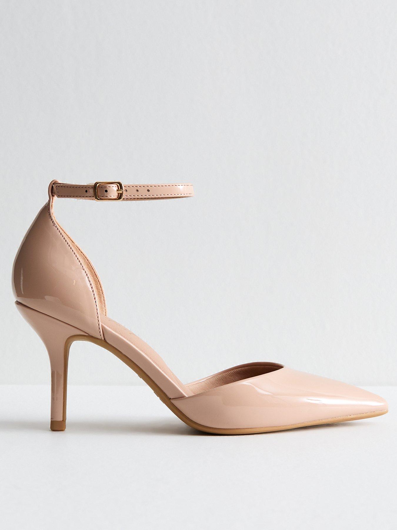 undefined Oatmeal 2 Part Stiletto Heel Pointed Toe Pumps - Cream