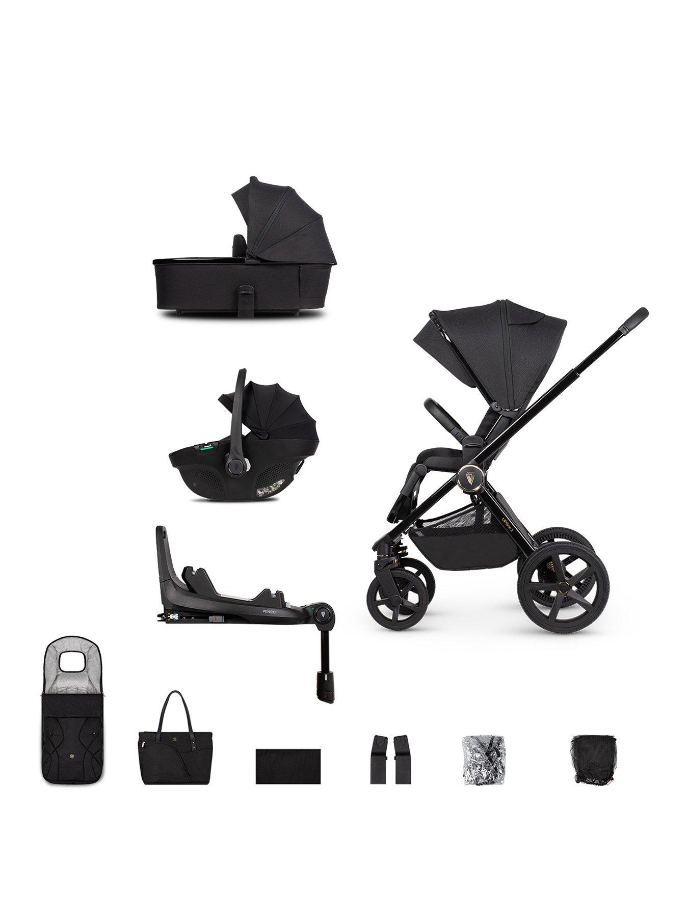 Image of Venicci Upline 2 - 3in1 Bundle plus Tiago Black Car Seat and 360 Base - All Black