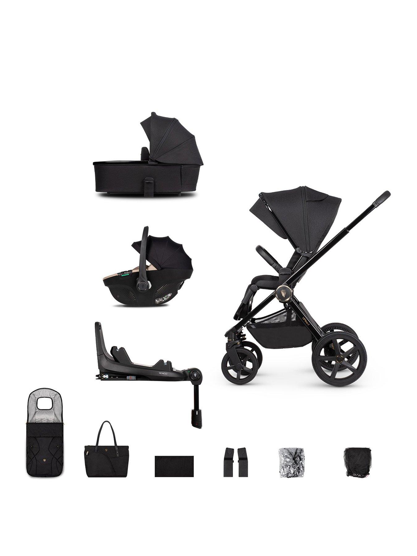 Image 1 of 8 of Venicci Upline 2 - 3in1 Bundle plus Tiago Beige Car Seat and 360 Base - All Black