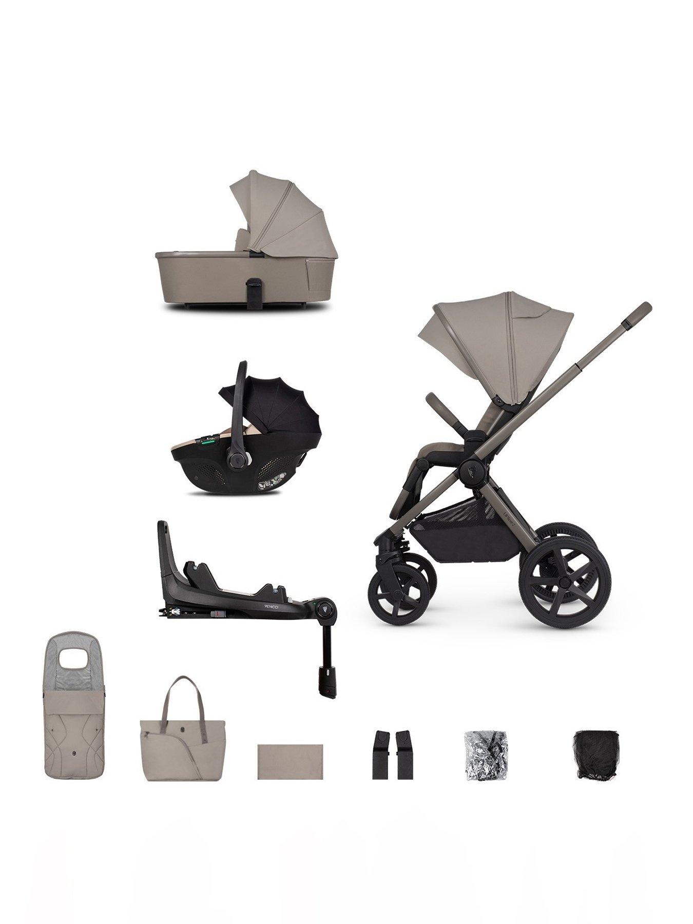 Venicci Upline 2 - 3in1 Bundle plus Tiago Beige Car Seat and 360 Base - Taupe