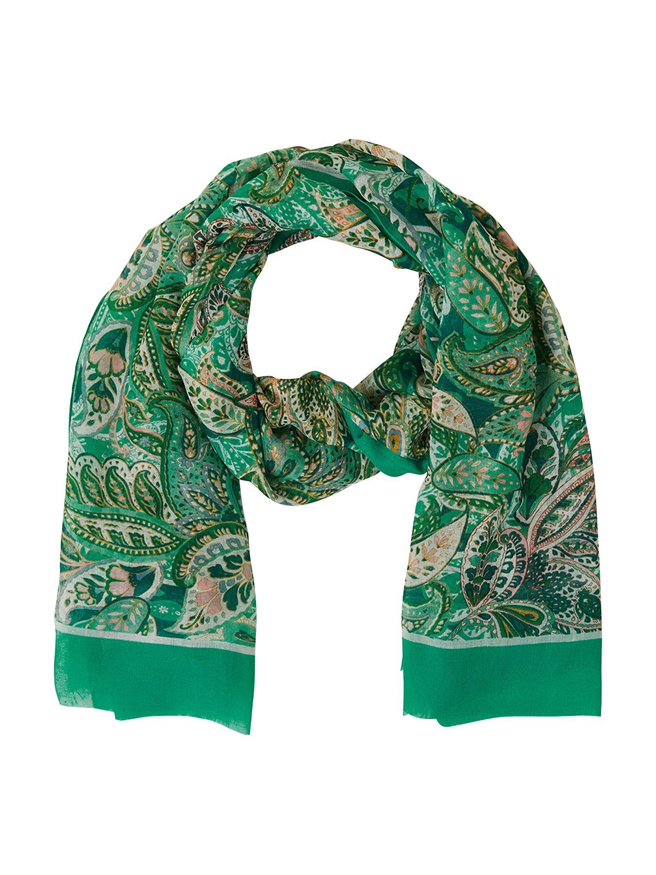 Image 1 of 2 of Accessorize Polly Paisley Scarf - Teal