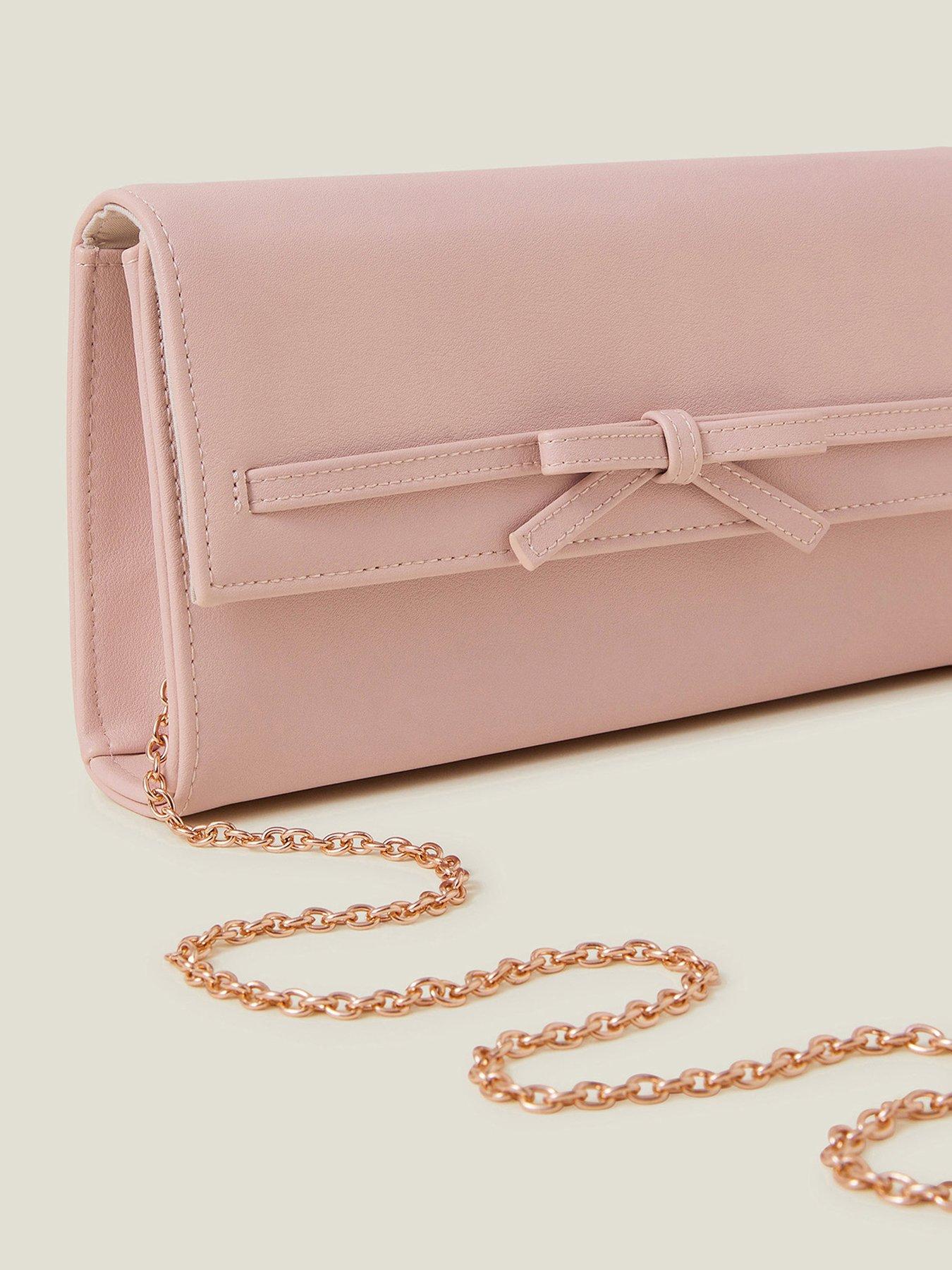 Image 4 of 5 of Accessorize Bow Clutch - Nude