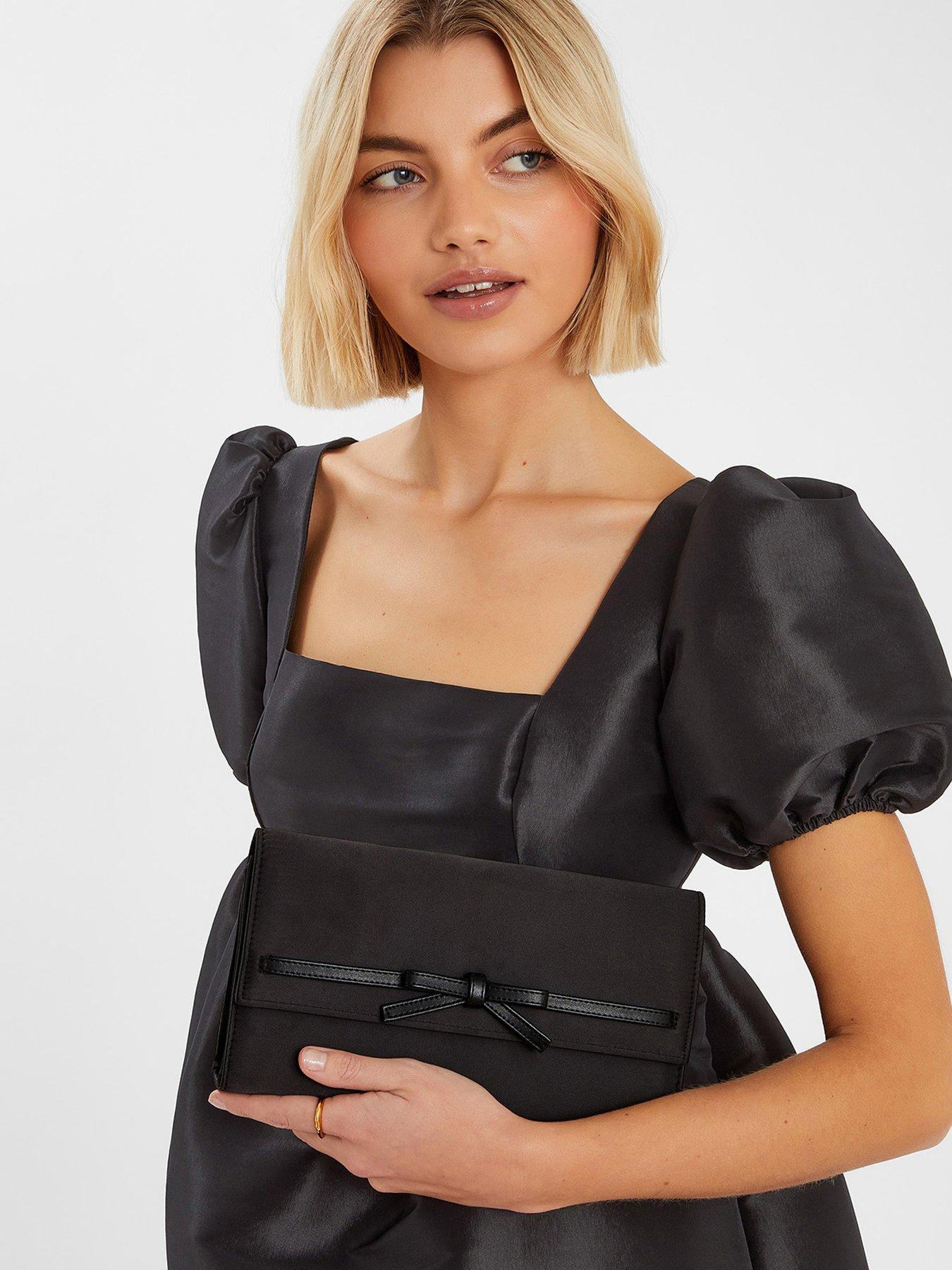 Image 2 of 5 of Accessorize Bow Clutch - Black