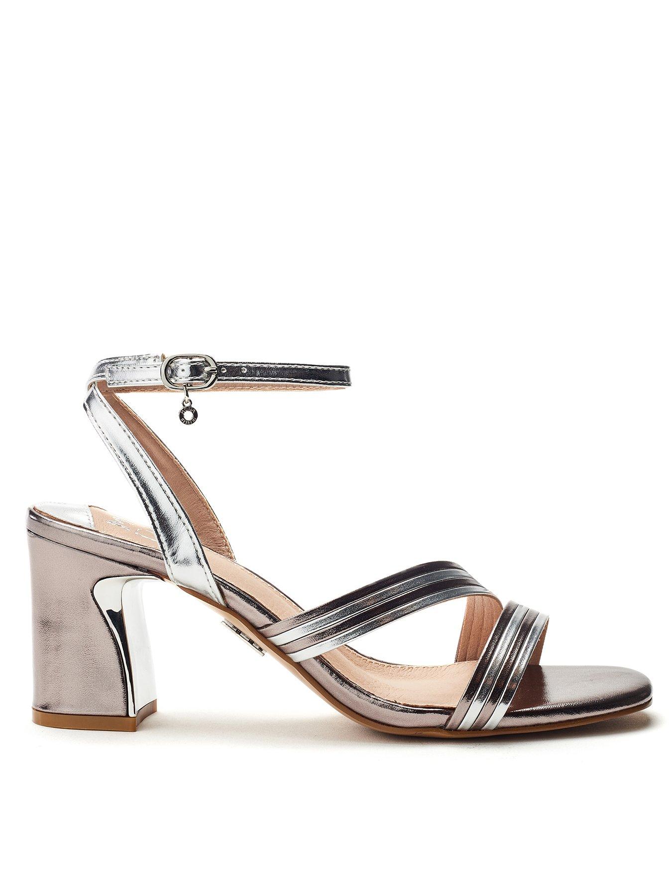 Moda In Pelle Raela Block Heel Sandals - Silver