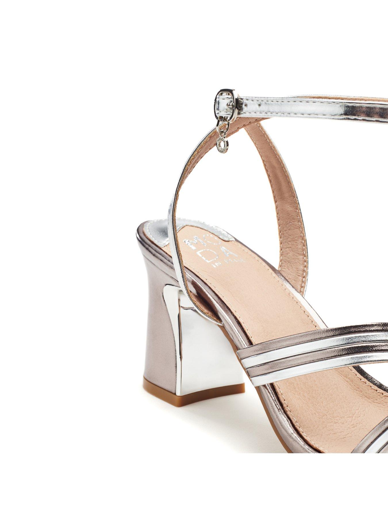 Image 4 of 4 of Moda In Pelle Raela Block Heel Sandals - Silver