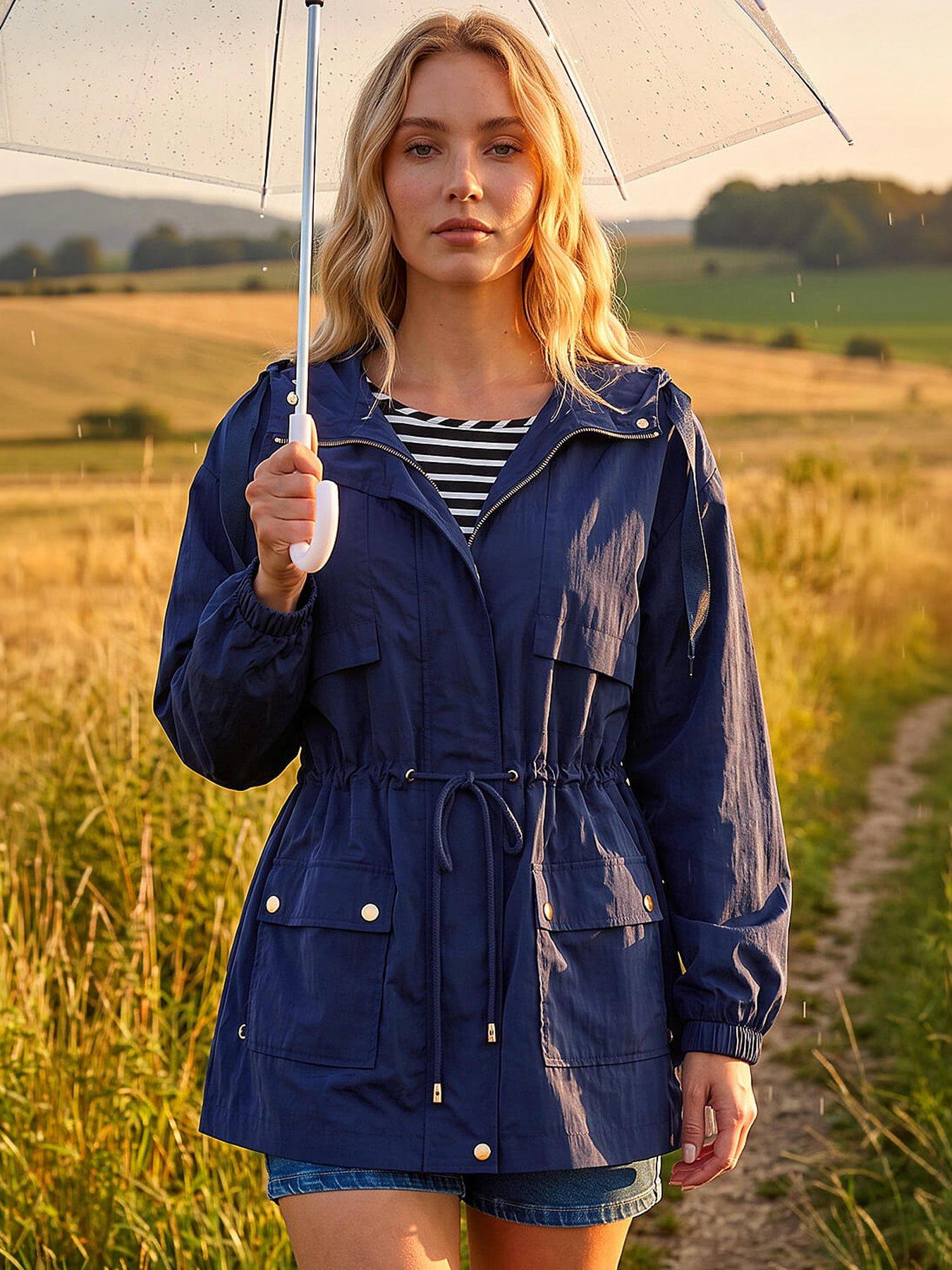 Roman Shower Resistant Rain Jacket - Navy
