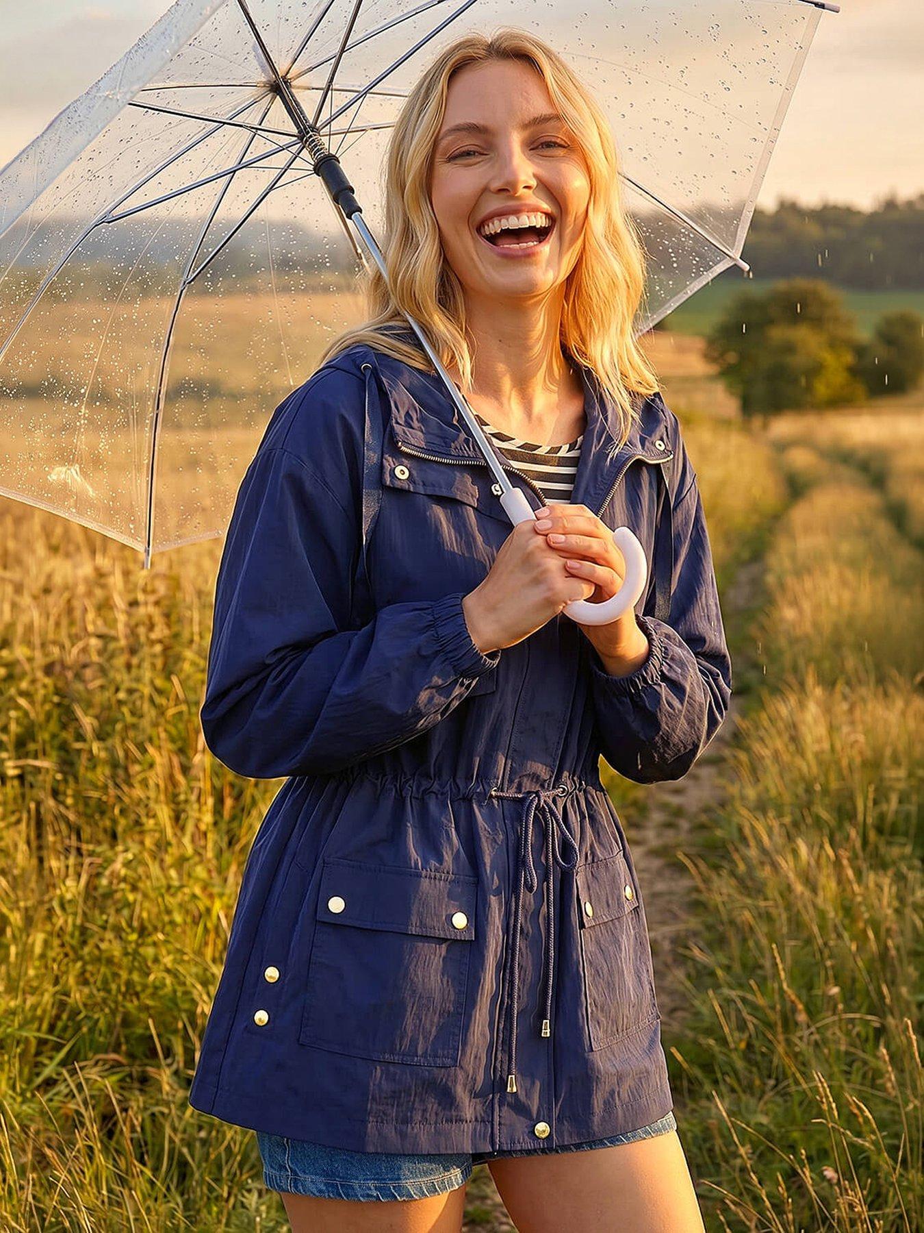 Image 1 of 5 of Roman Shower Resistant Rain Jacket - Navy