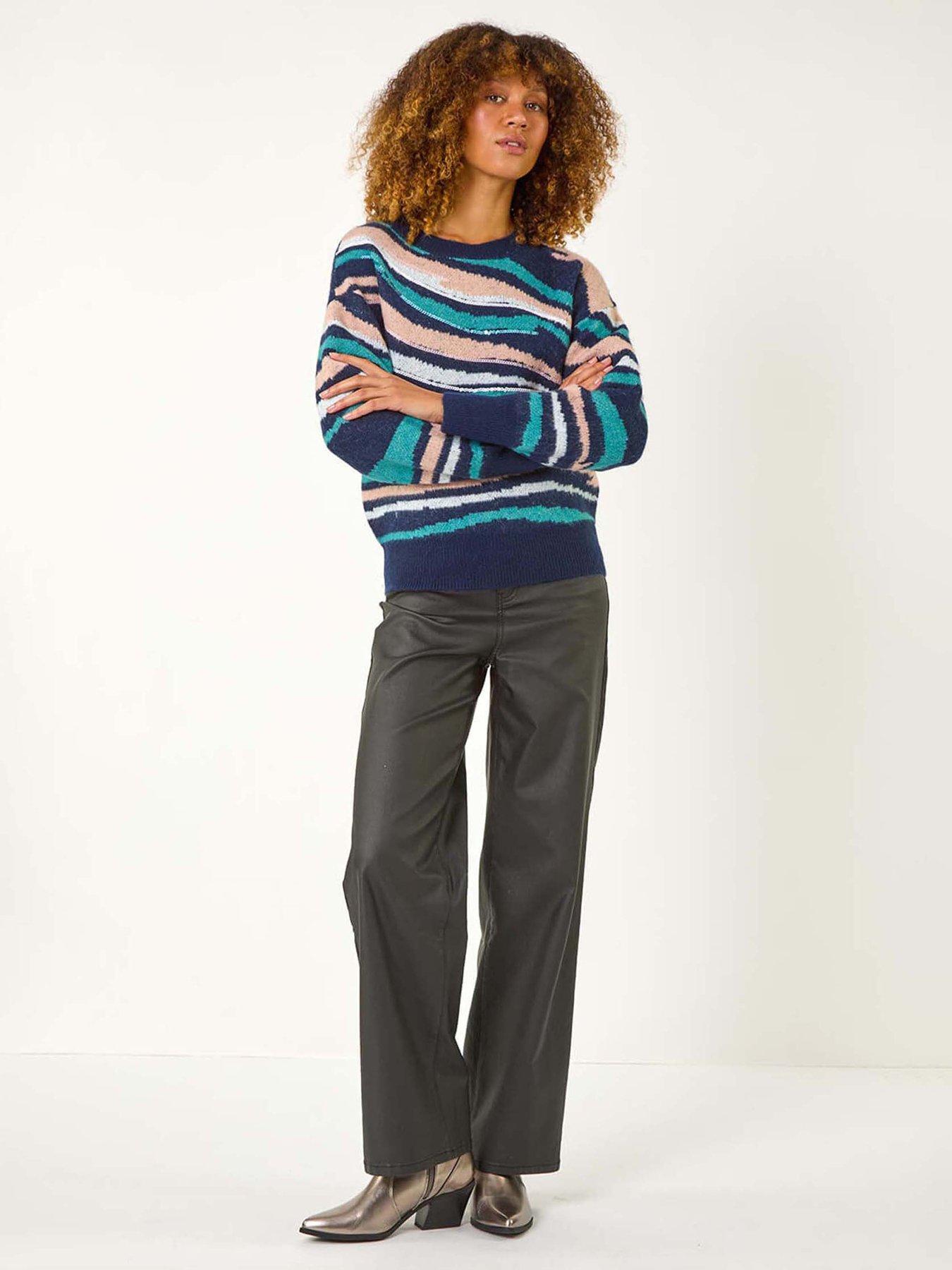 roman-sequin-animal-print-jumper-greenback