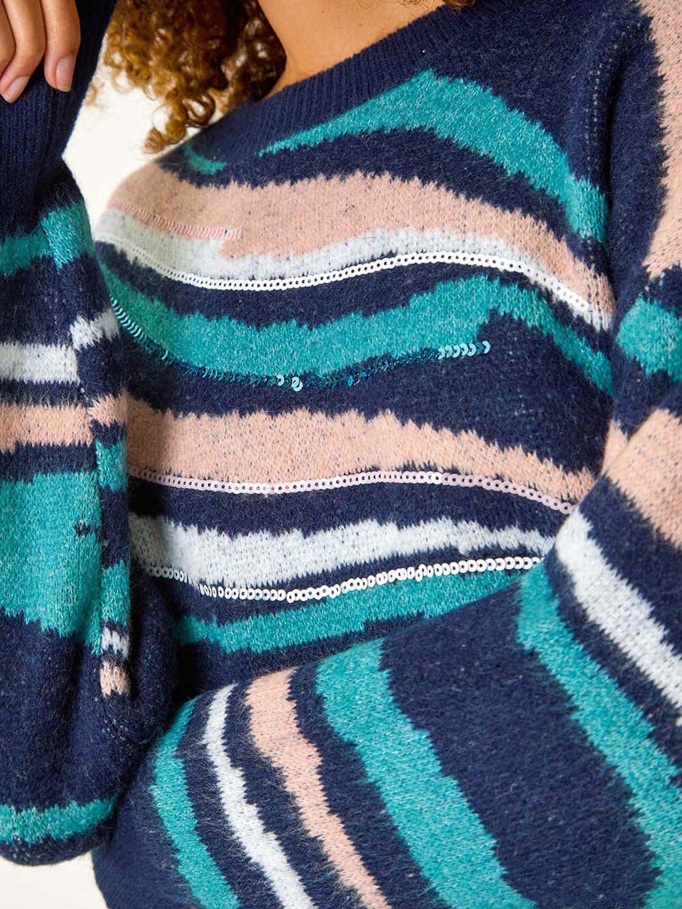 roman-sequin-animal-print-jumper-greendetail