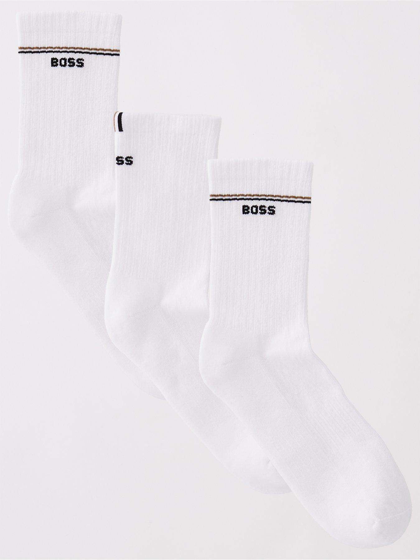 BOSS 3 Pack Logo Socks - White