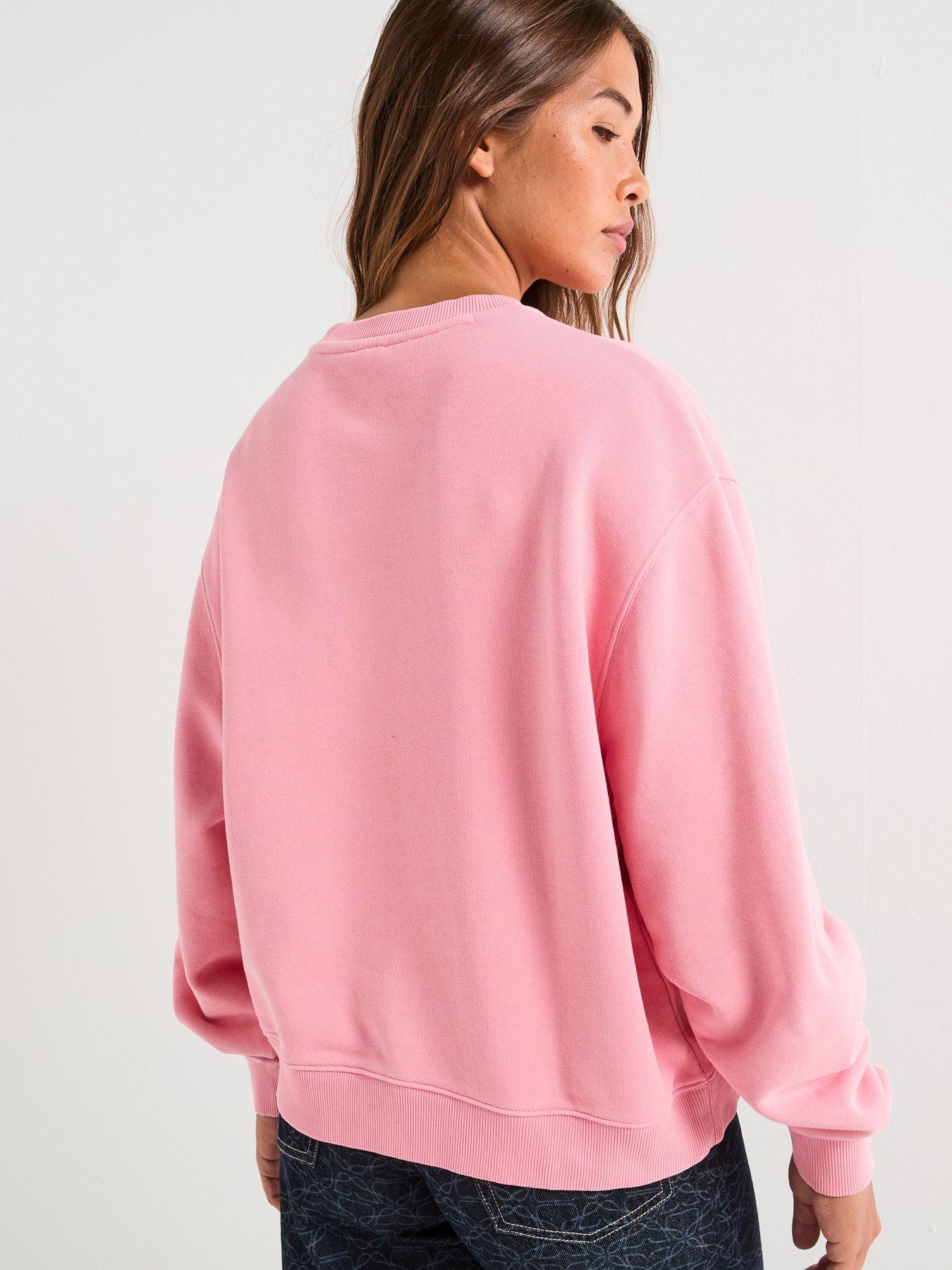 hugo-deroxina-logo-crew-neck-sweat-top-pinkstillFront