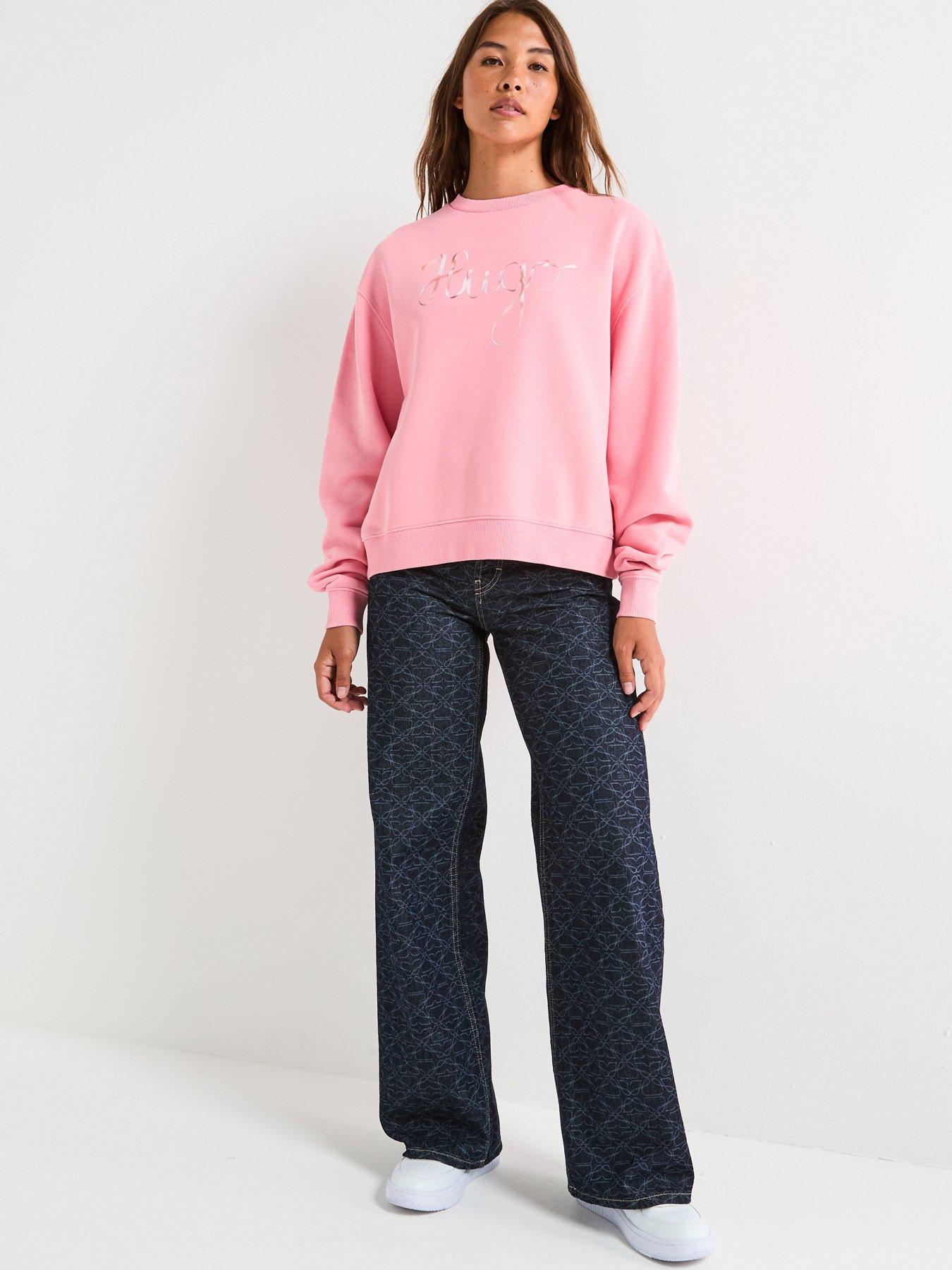 hugo-deroxina-logo-crew-neck-sweat-top-pinkback