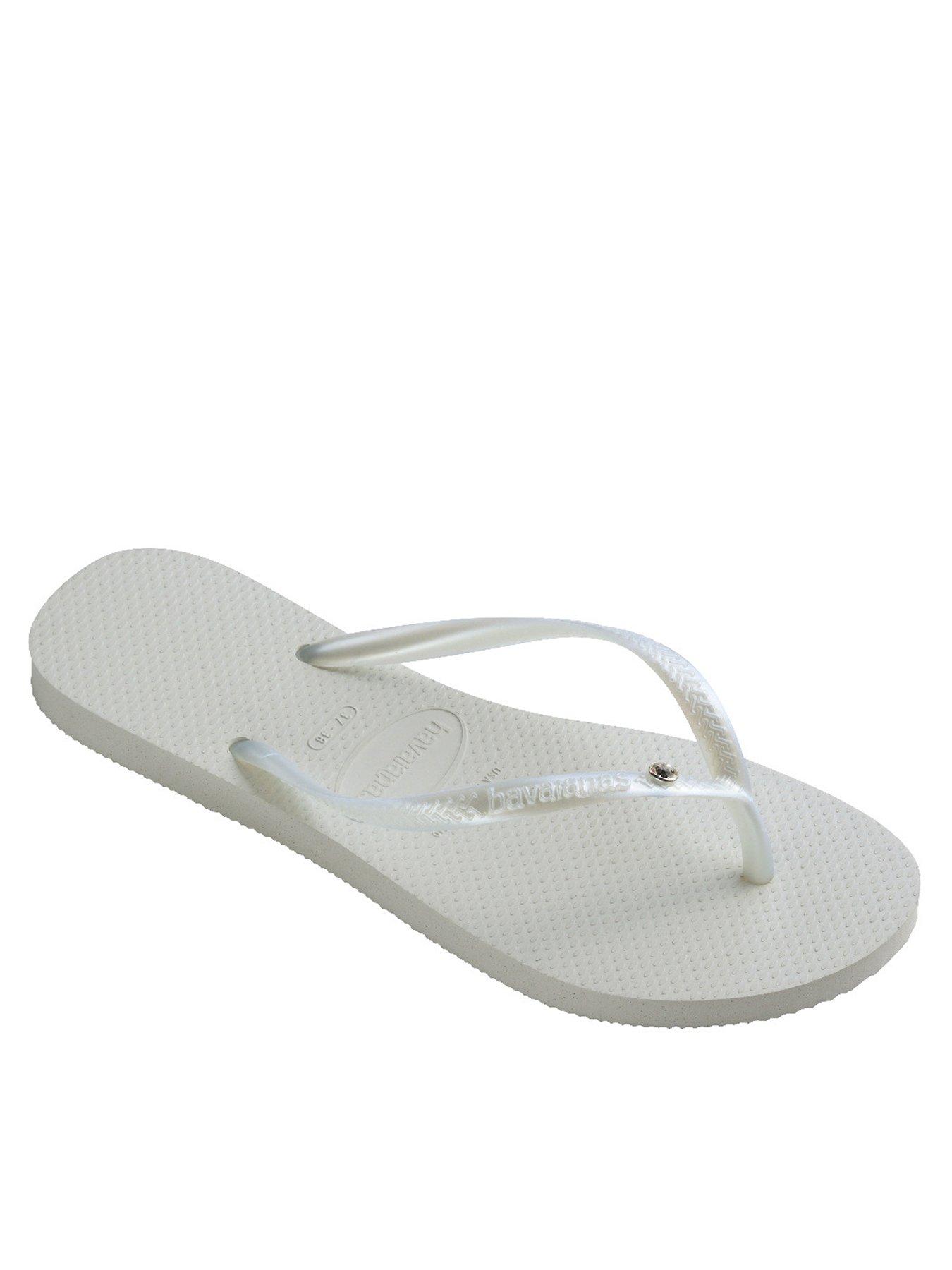Image 2 of 5 of Havaianas Slim Crystal Flip Flop - White