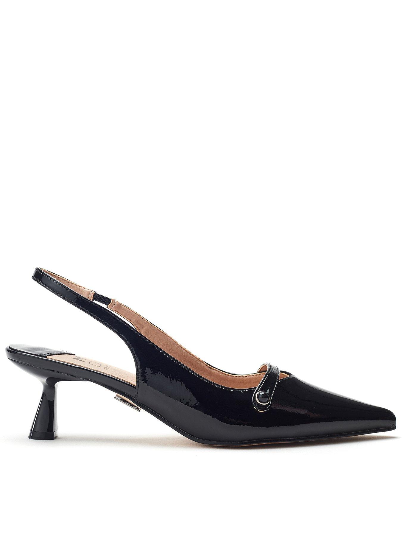 Moda In Pelle Godal Slingback Kitten Heel Shoes - Black
