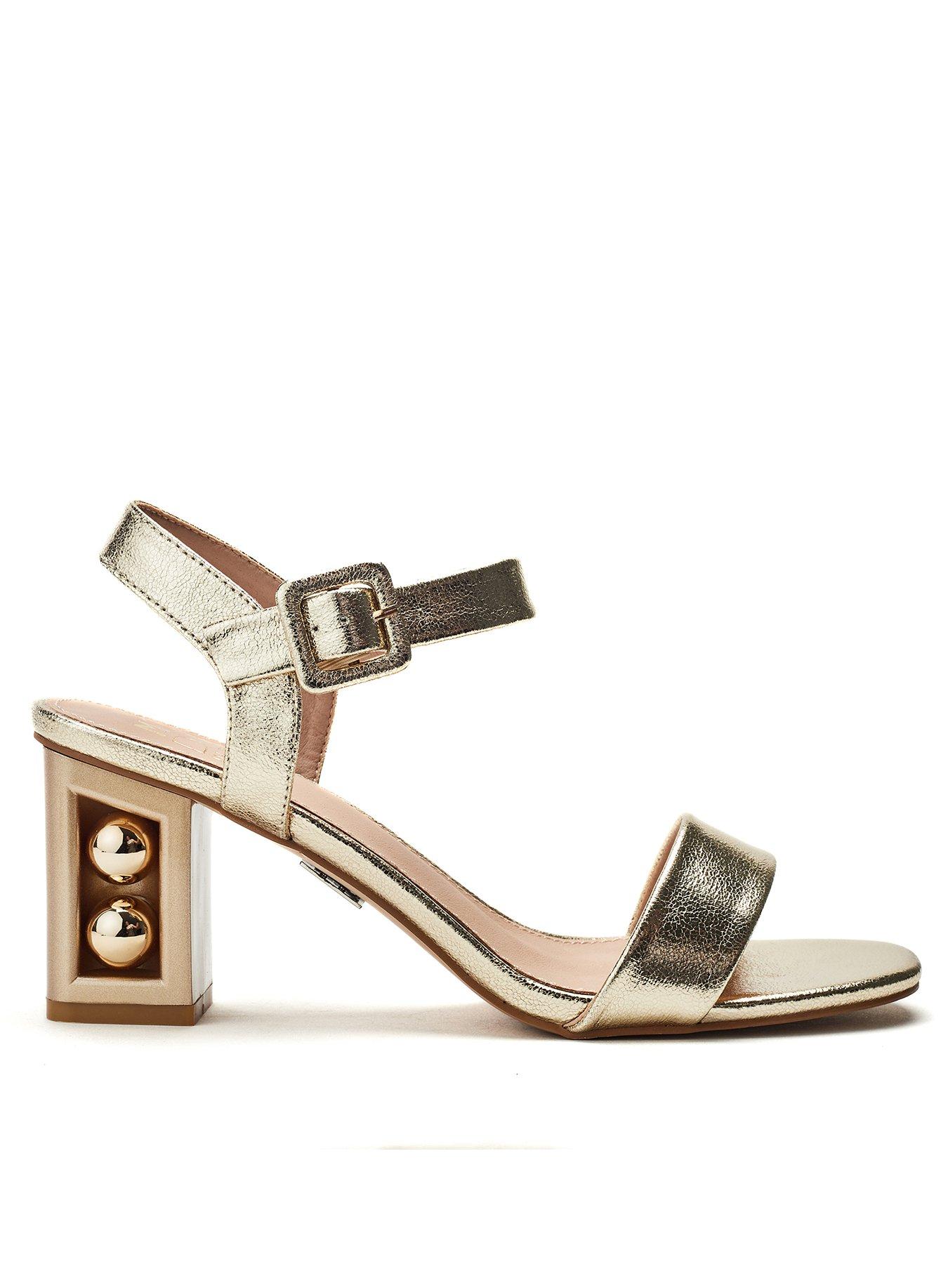 Moda In Pelle Sandypearl Heel Detail Sandals - Gold