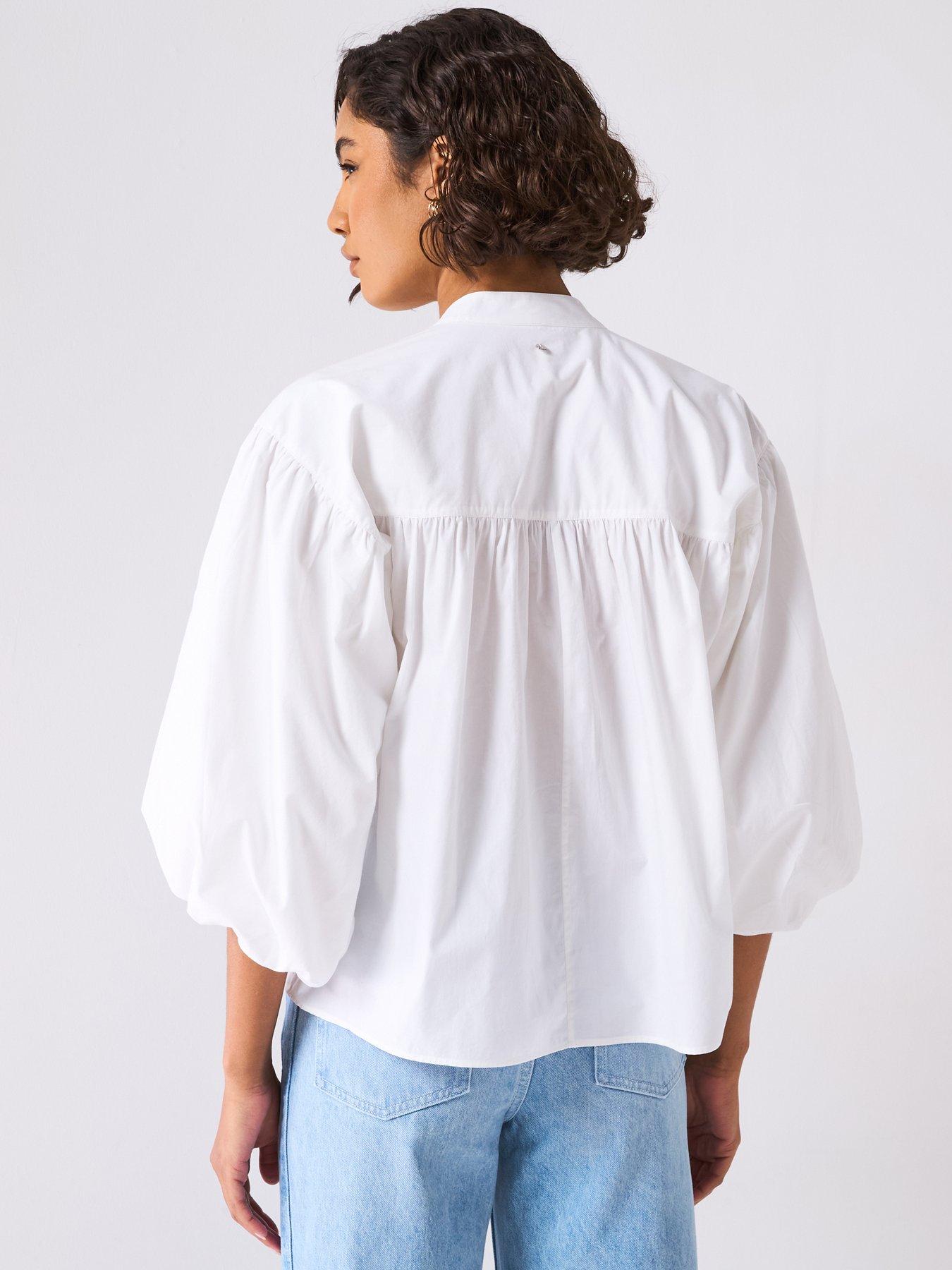 boss-bale-puff-sleeve-shirt-with-front-ties-whitestillFront