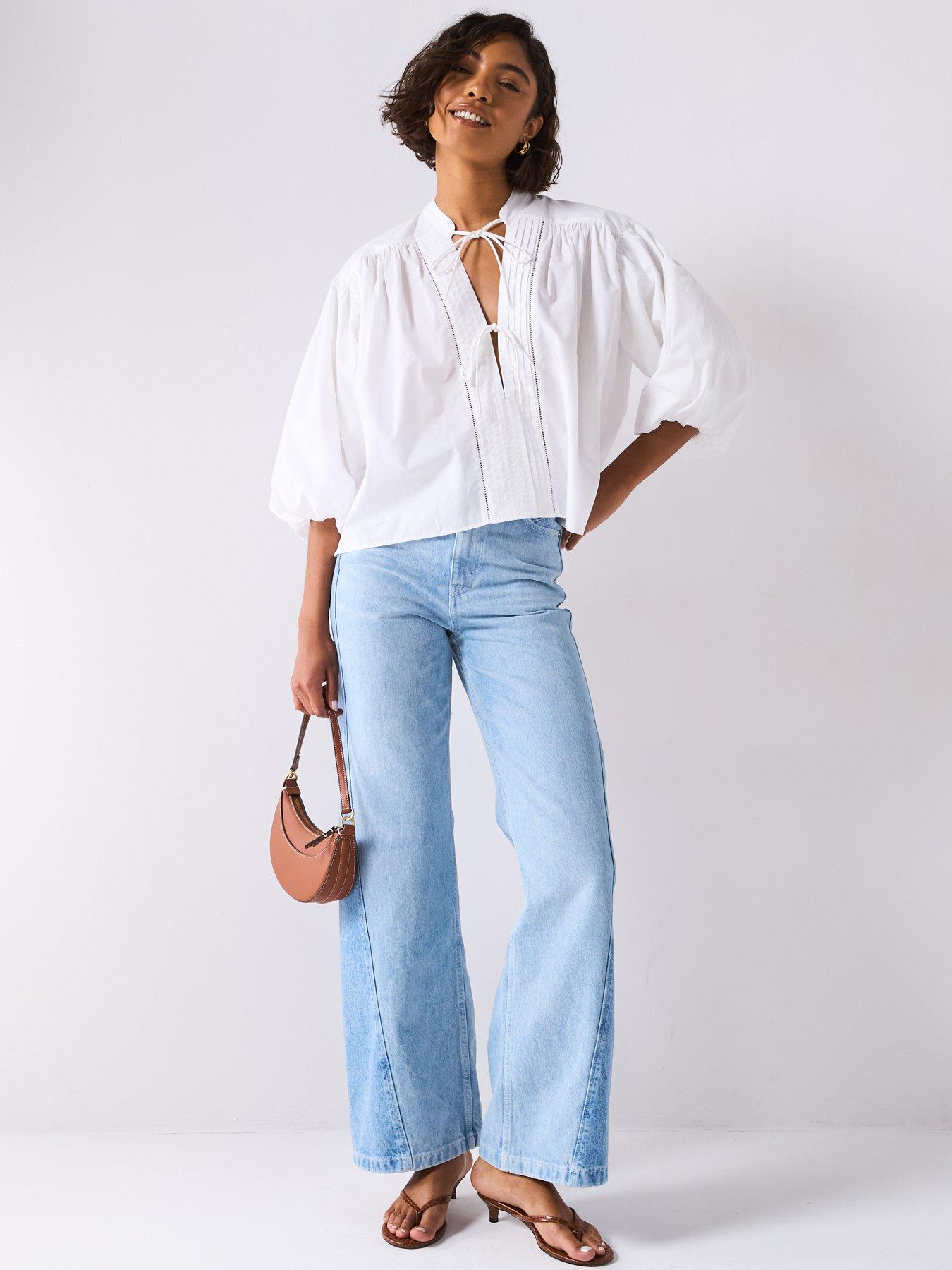 boss-bale-puff-sleeve-shirt-with-front-ties-whiteback