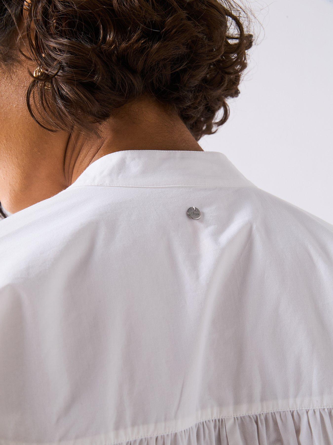 boss-bale-puff-sleeve-shirt-with-front-ties-whiteoutfit