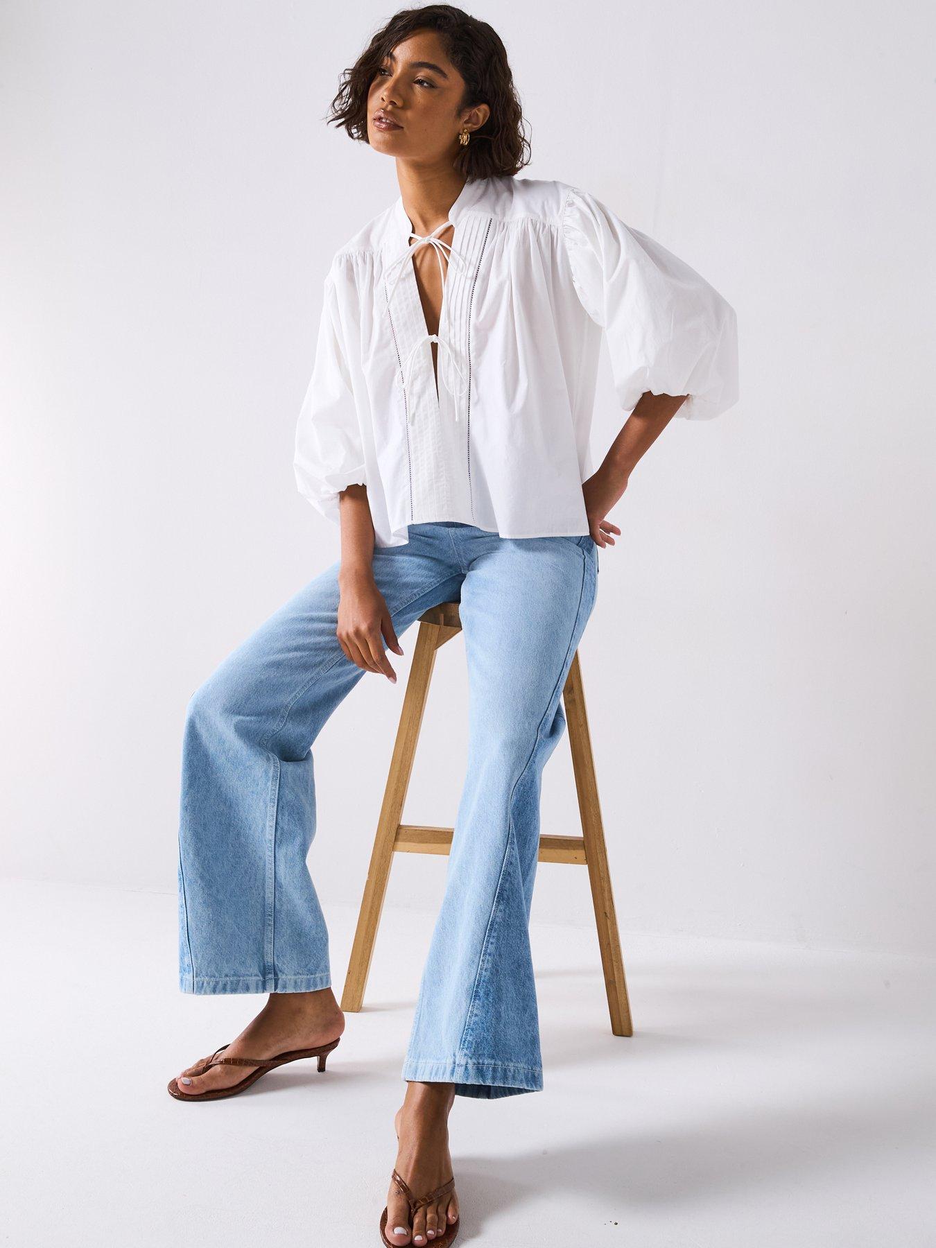 boss-bale-puff-sleeve-shirt-with-front-ties-whitedetail